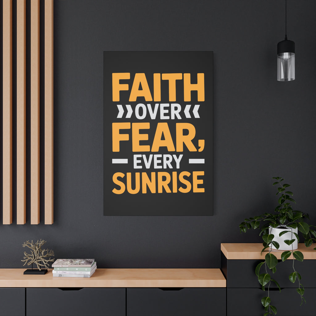 Inspirational Wall Art, Motivation Decor, Faith over Fear Canvas, Uplifting Home Decoration, Perfect Gift for New Beginnings