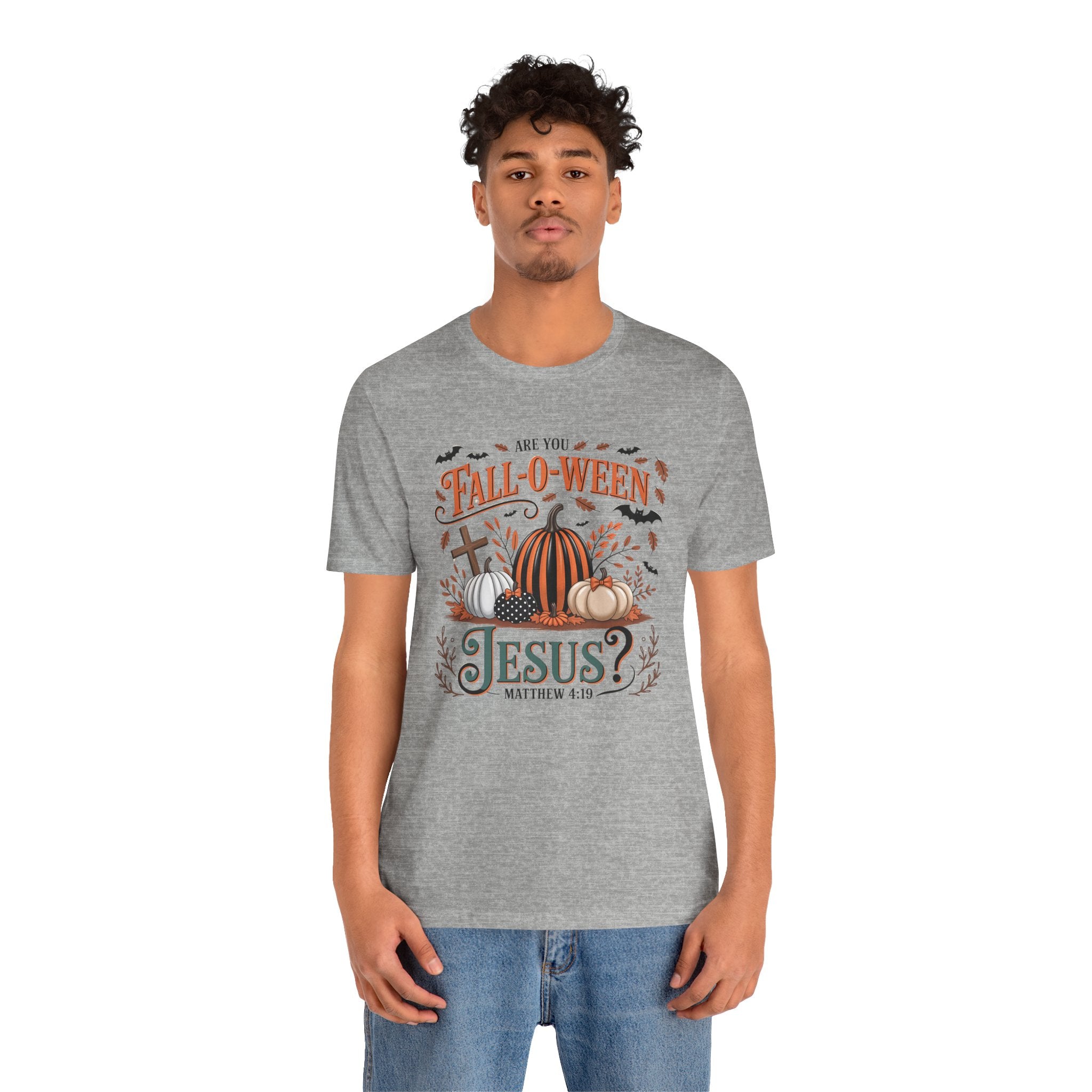 Fall-O-Ween Jesus Tee, Funny Fall T-Shirt, Unisex Pumpkin Shirt, Halloween Christian Top, Autumn Graphic Tee, Religious Casual Wear