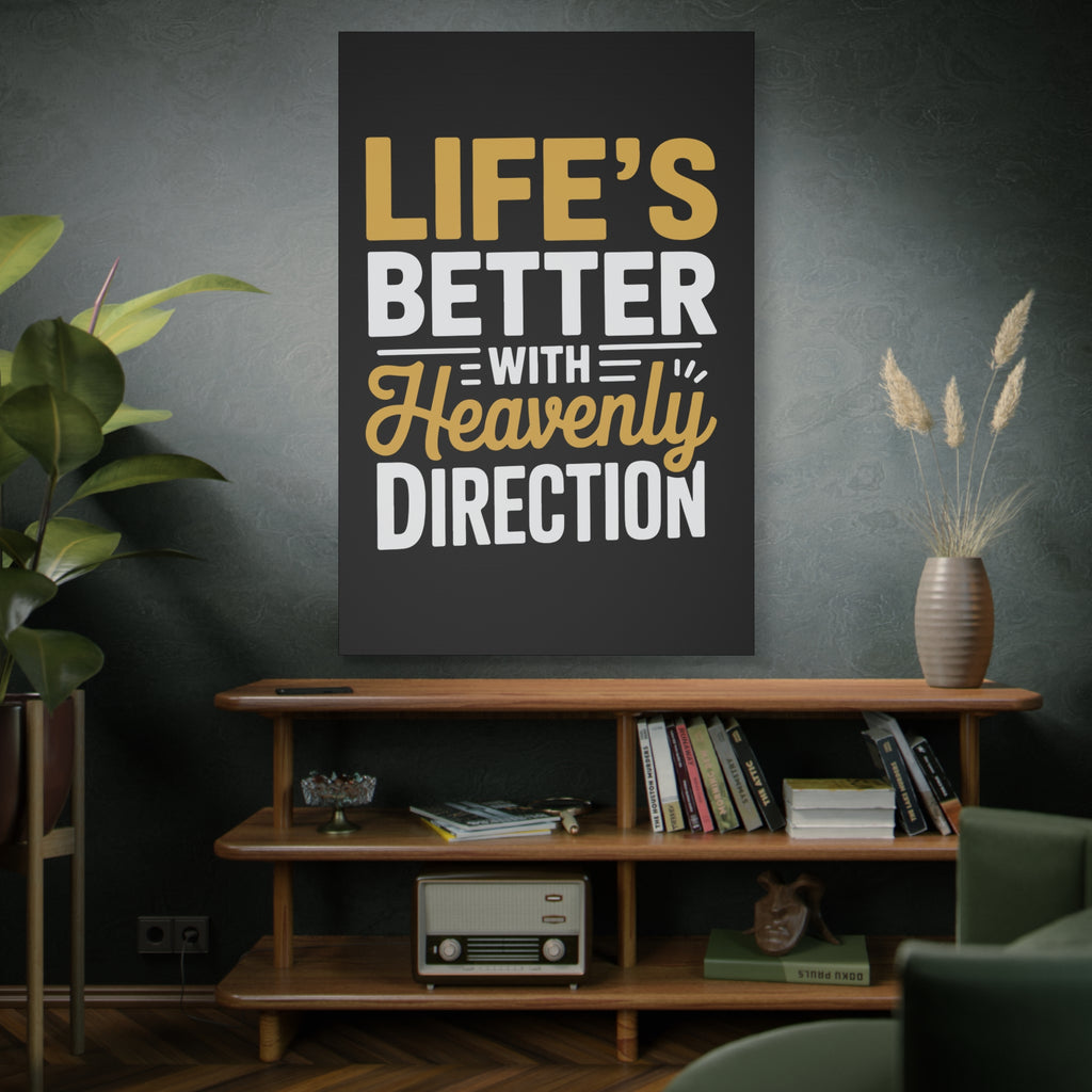 Heavenly Direction Canvas Wall Art, Inspirational Home Decor, Motivational Gift, Modern Wall Hanging, Perfect for Any Room