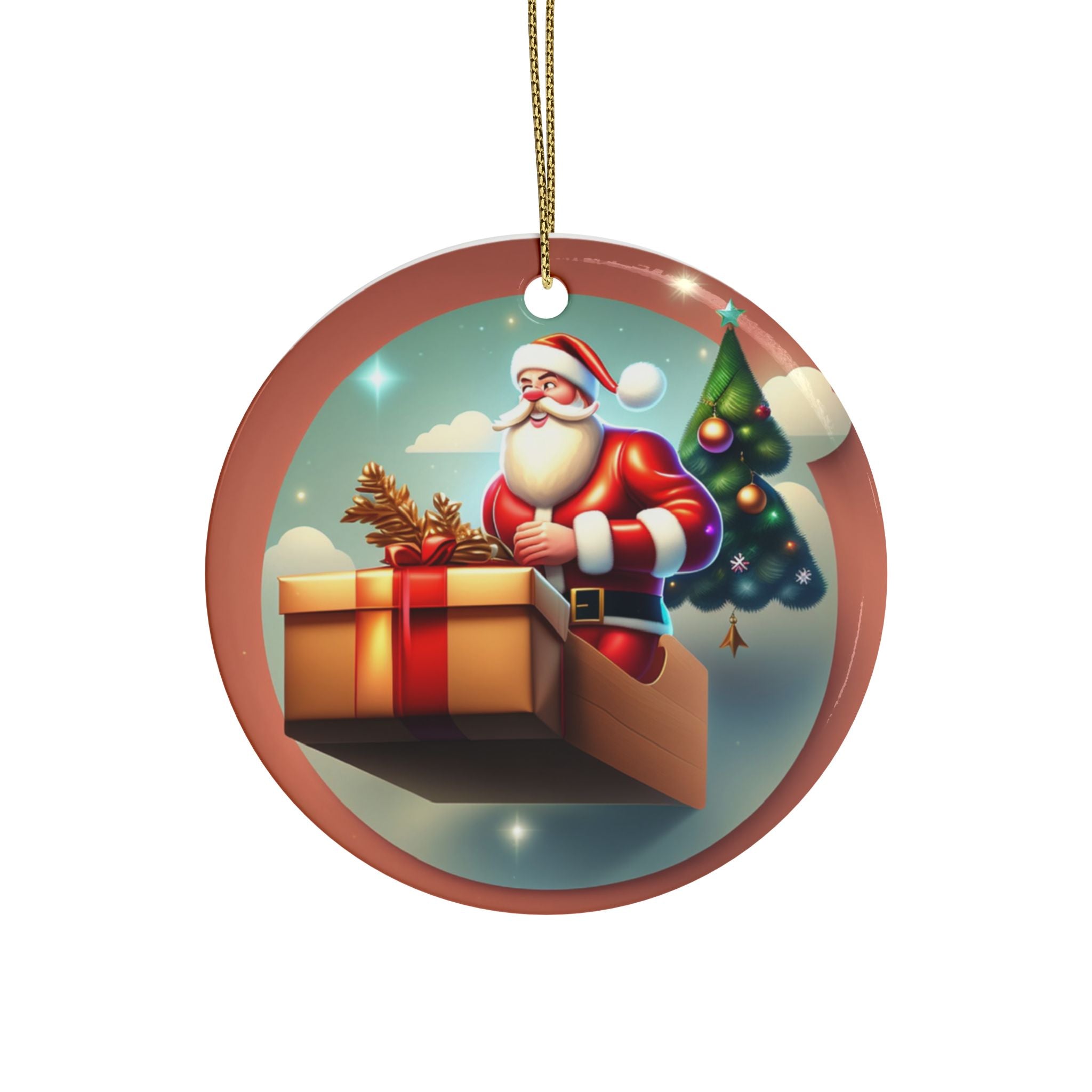 Festive Santa Ceramic Ornaments - Holiday Decor, Christmas Tree Decorations, Personalized Gifts, Stocking Stuffers, Winter Celebrations