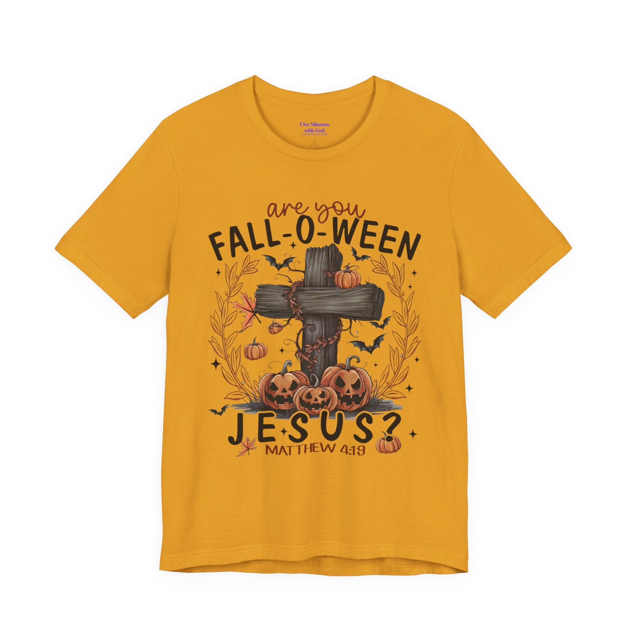 Autumn Pumpkin Christian Tee, Relaxed Fit Unisex Shirt, Fall Inspiration Tee, Cozy Halloween Top, Faith-Based Apparel