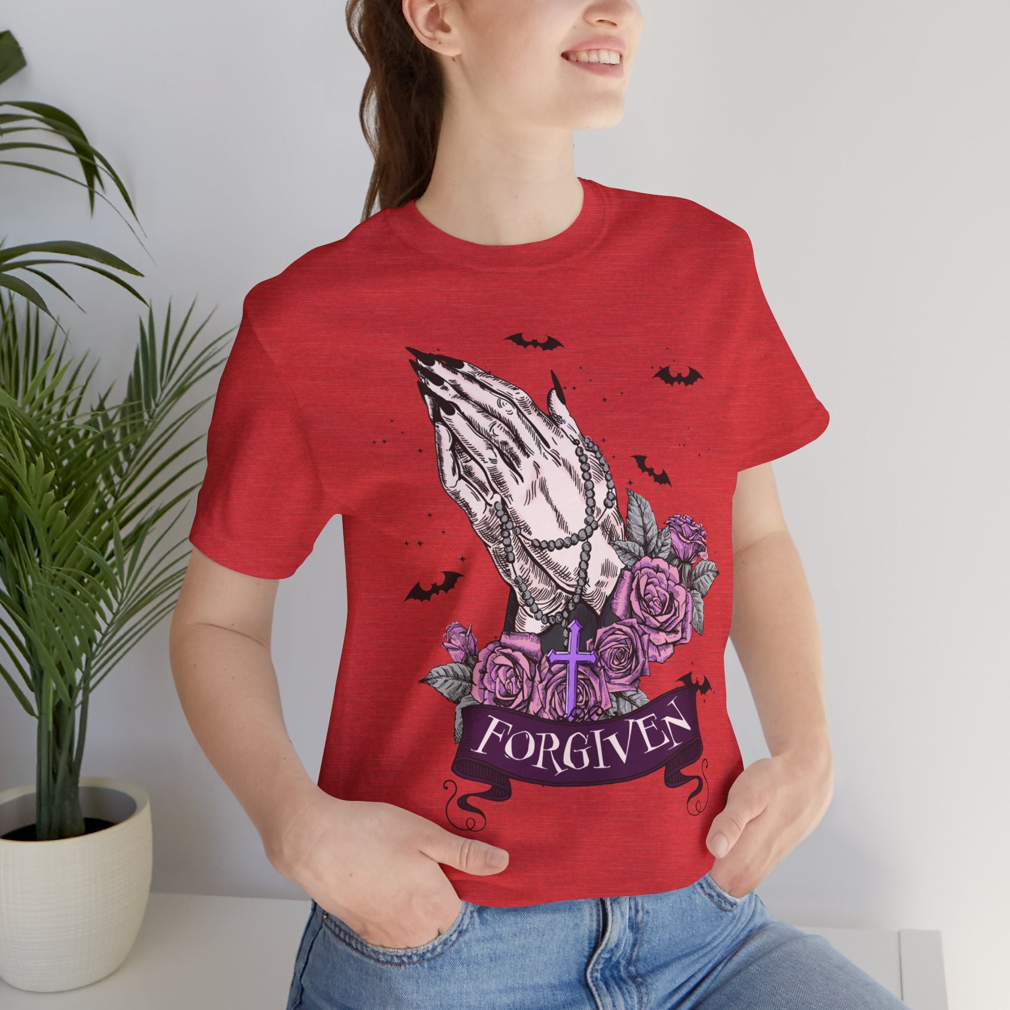 Forgiven Graphic Tee - Unisex Jersey Short Sleeve Shirt, Spiritual Apparel, Gift for Believers, Casual Outfit, Faith Inspired Fashion
