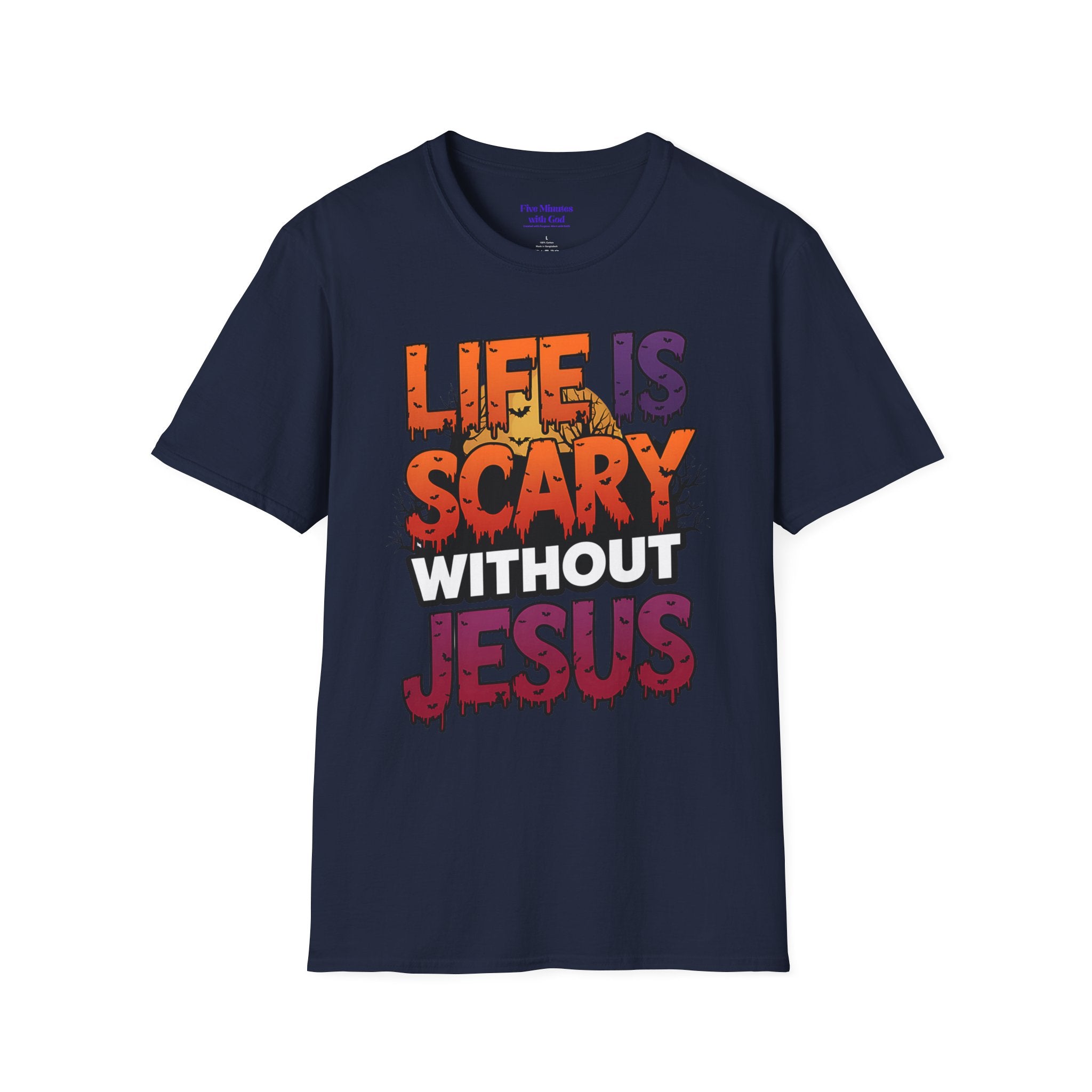 Unisex Softstyle Graphic Tee - Life is Scary Without Jesus, Faith Shirt, Christian T-Shirt, Inspirational Gift, Religious Apparel, [...]