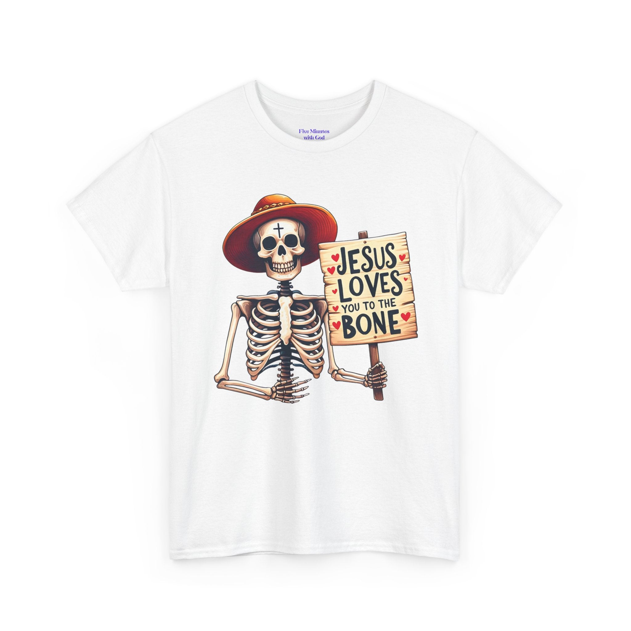 Jesus Loves You to the Bone Tee | Fun Skeleton Shirt, Unisex T-Shirt, Halloween Gift, Faith Apparel, Casual Wear, Holiday Shirt