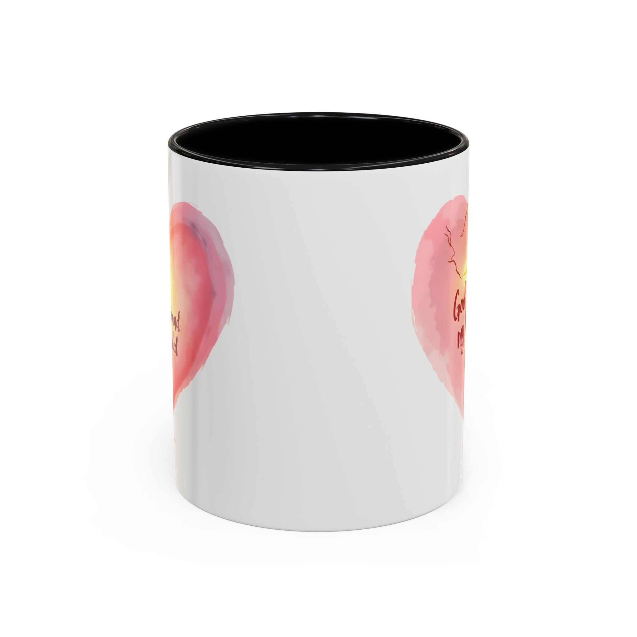 God Heals My Broken Heart Mug, Inspirational Coffee Cup, Heart Design Gift, Christian Faith Mug, Encouragement & Support Beverage