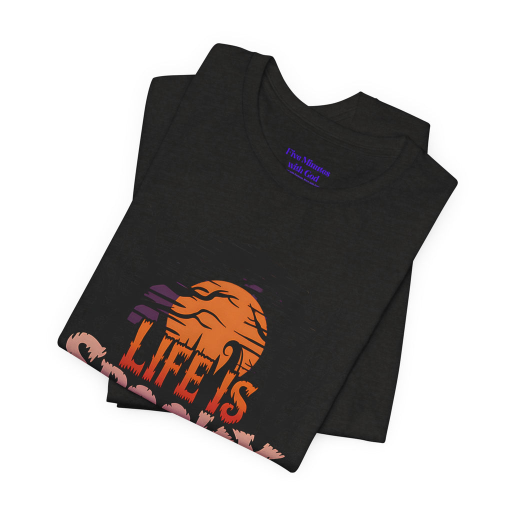 Spooky Jesus Tee - Short Sleeve Unisex Jersey Shirt, Halloween Apparel, Faith-Based Gift, Casual Wear, Everyday Comfort