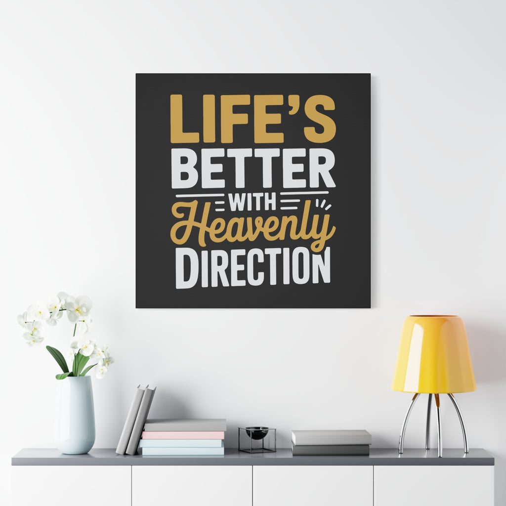 Heavenly Direction Canvas Wall Art, Inspirational Home Decor, Motivational Gift, Modern Wall Hanging, Perfect for Any Room