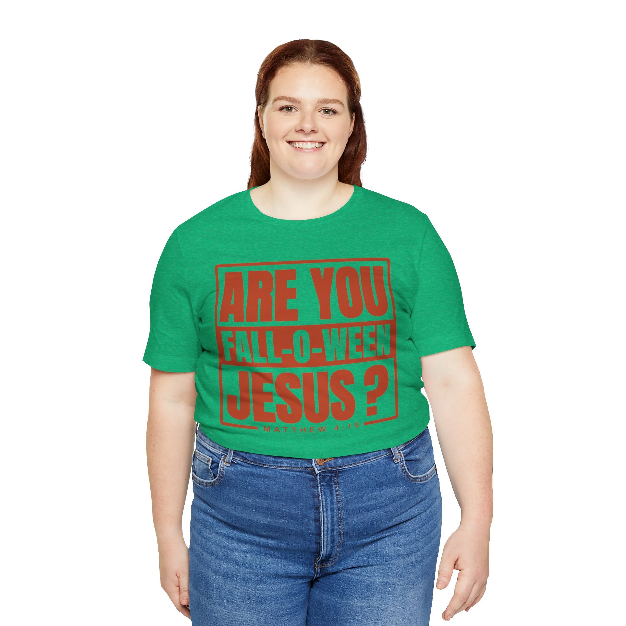 Fall-O-Ween Jesus Tee, Unisex Christian T-shirt, Faith-Based Apparel, Halloween Gospel Shirt, Religious Casual Wear