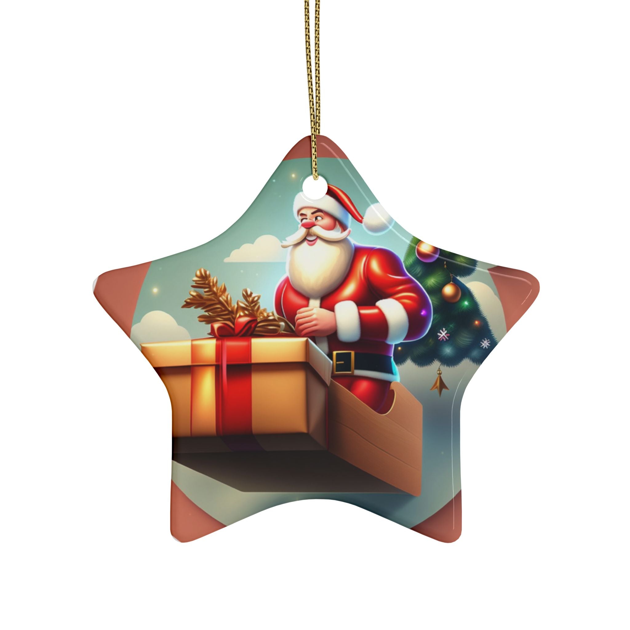 Festive Santa Ceramic Ornaments - Holiday Decor, Christmas Tree Decorations, Personalized Gifts, Stocking Stuffers, Winter Celebrations