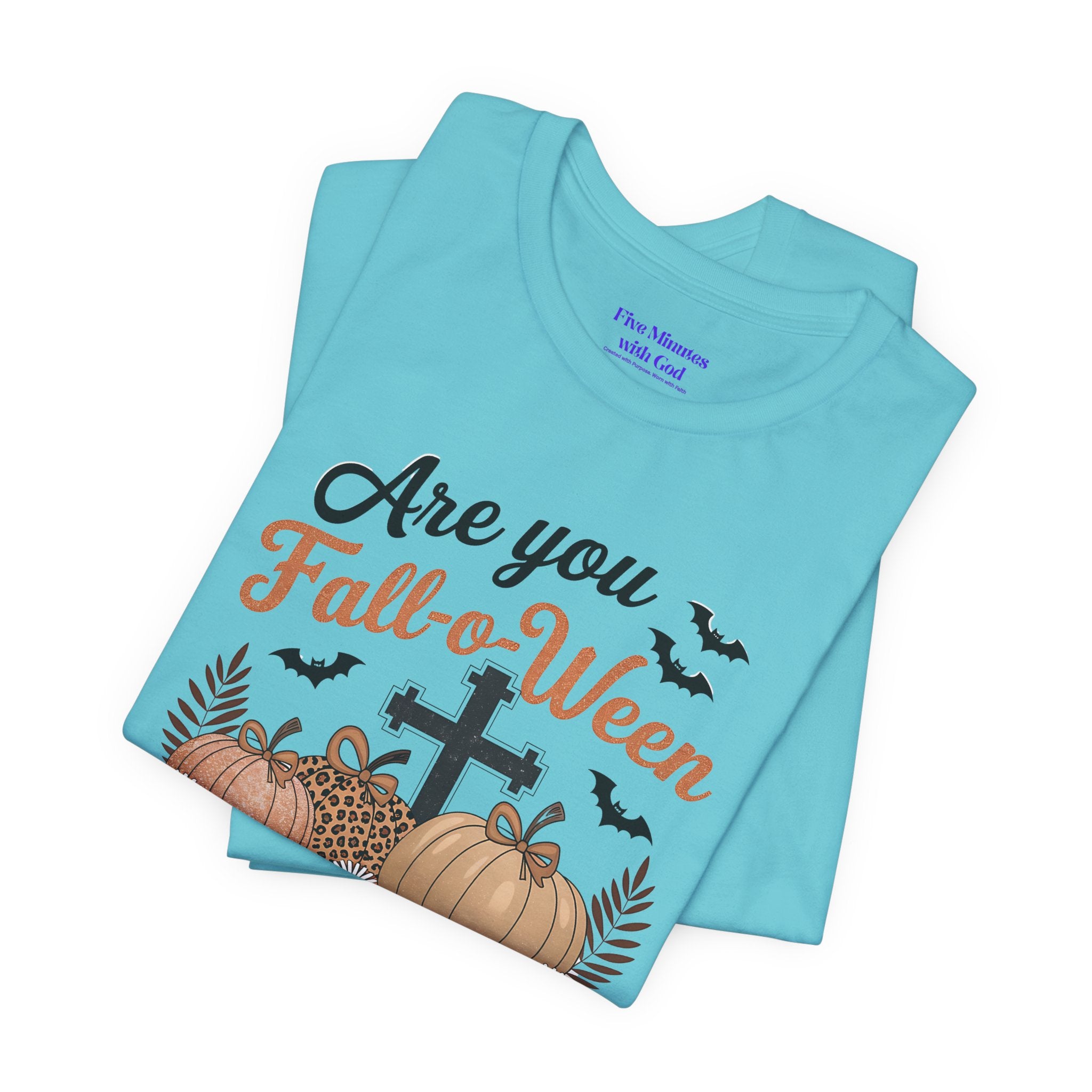 Fall-themed Christian Tee, Are You Fall-o-Ween Jesus?, Unisex Halloween Shirt, Autumn Faith T-Shirt, Pumpkin Design Top