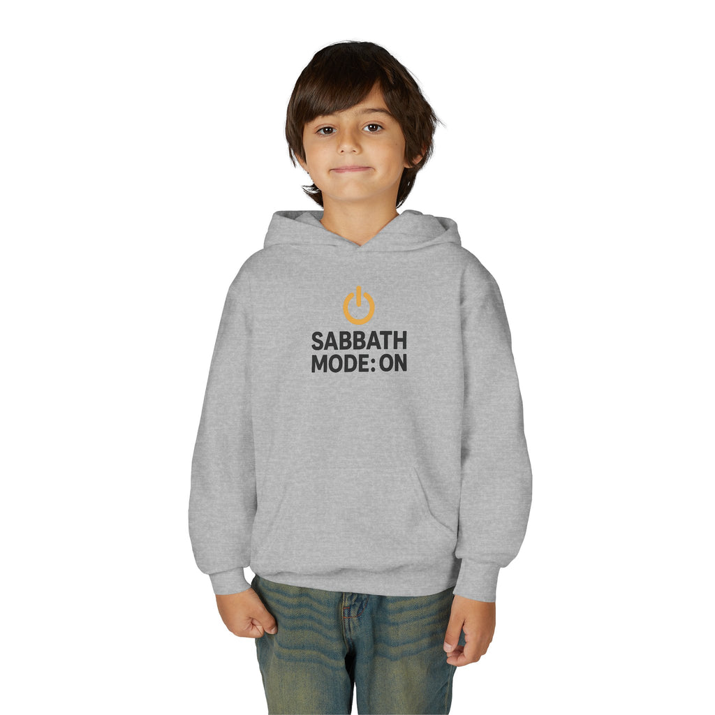Sabbath Mode Youth Hoodie, Comfortable Hooded Sweatshirt for Kids, Perfect for Religious Observances, Christian Gift, Sunday Wear