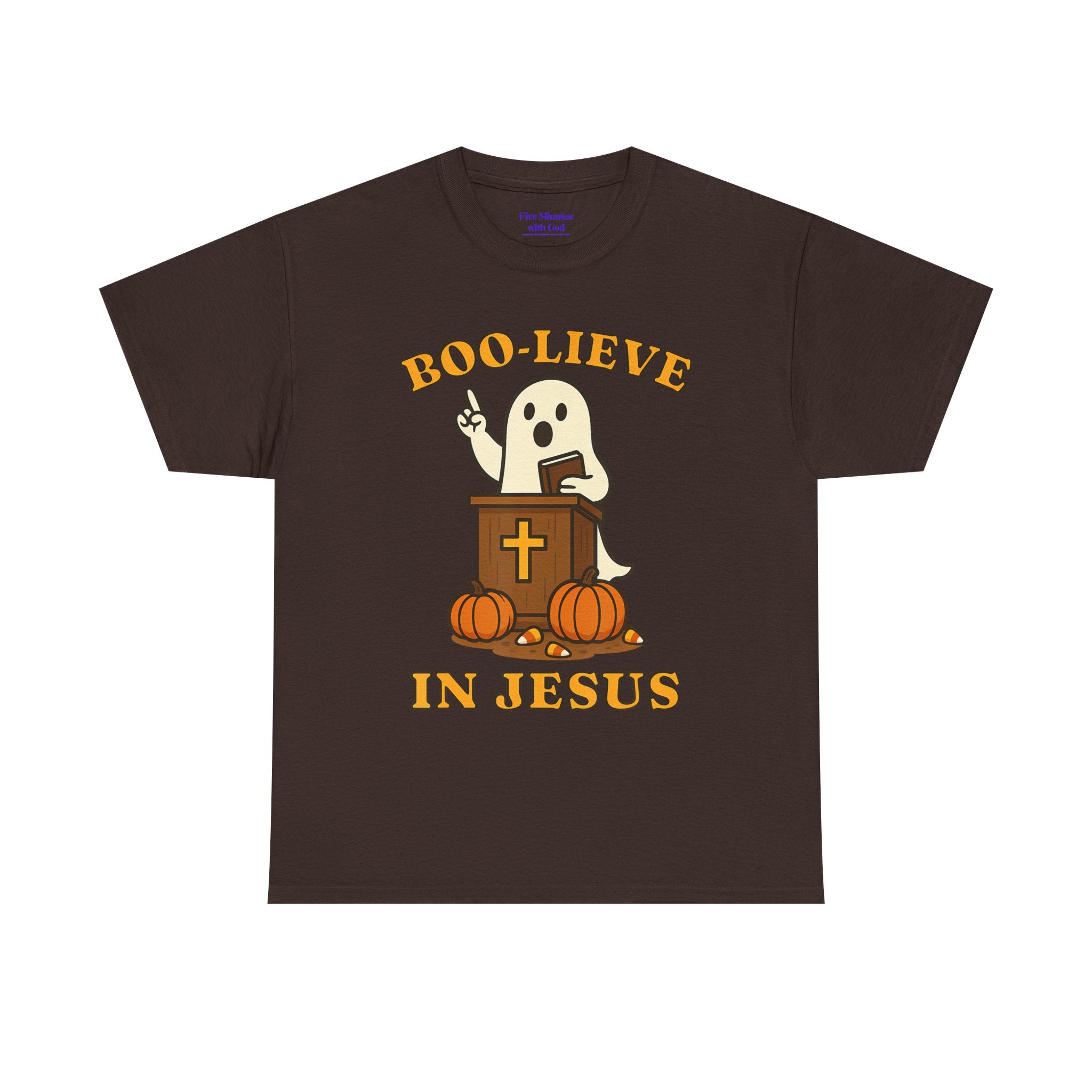 Boo-Lieve in Jesus Tee, Halloween Shirt, Unisex Cotton Tee, Fall Fashion, Religious T-Shirt, Spooky Season Apparel