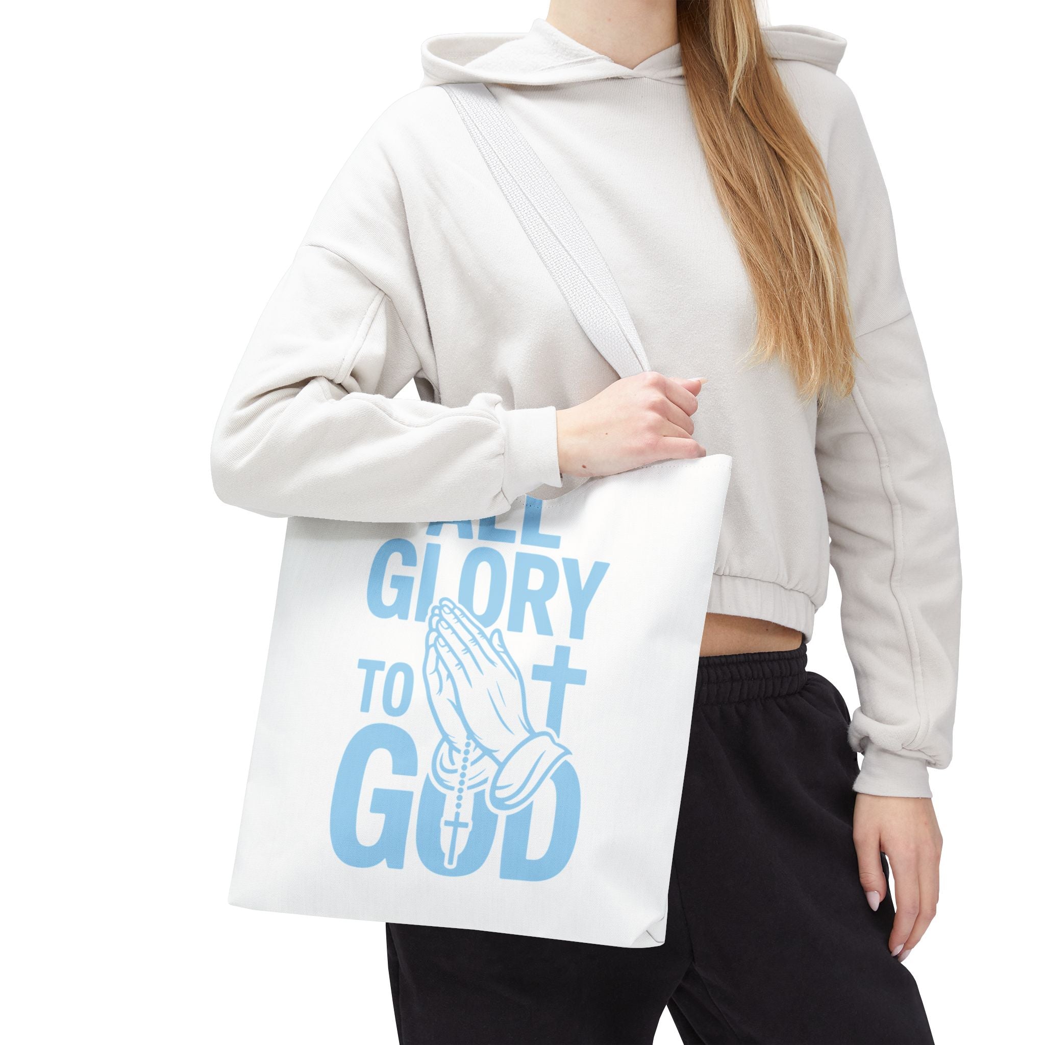 Faith-Inspired Tote Bag, All Glory to God, Christian Gift, Reusable Shopping Bag, Inspirational Tote, Church Event Carryall