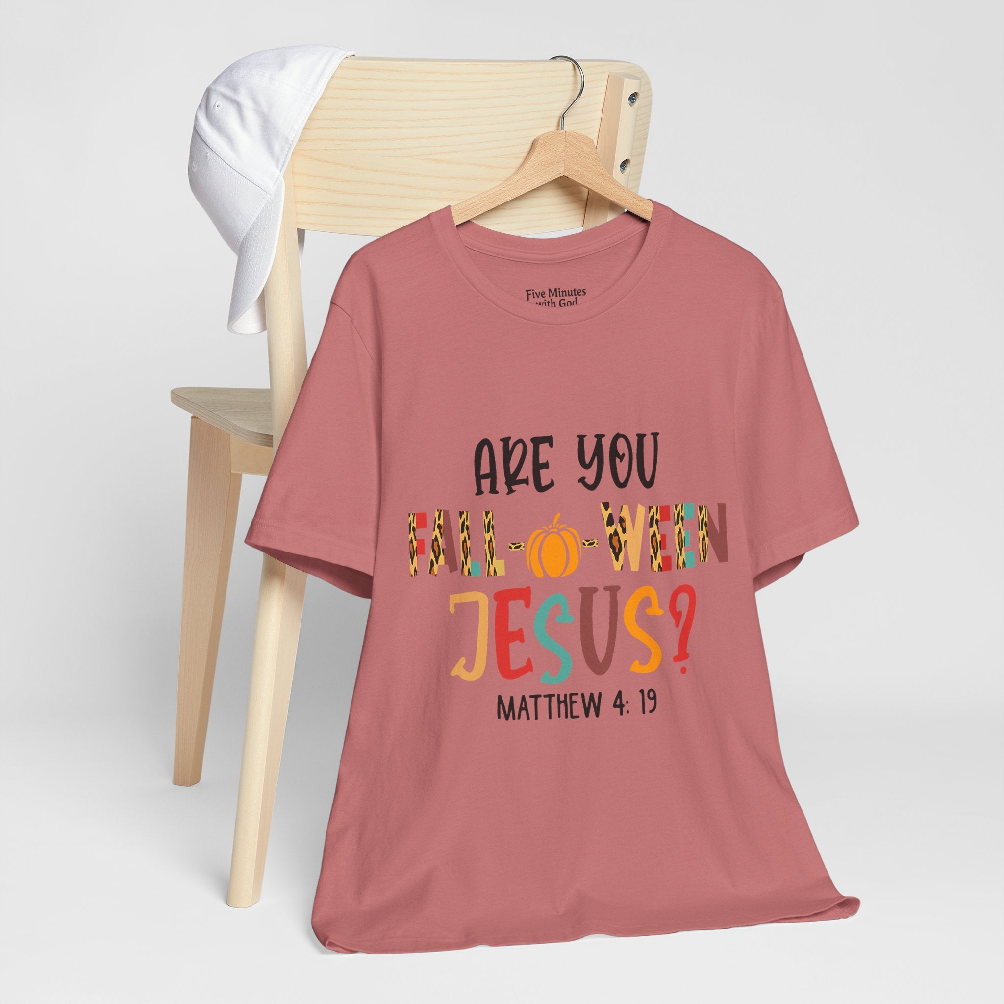 Fall-Themed Jesus Tee | Unisex Jersey Short Sleeve T-Shirt, Halloween Church Wear, Faith-Based Gift, Cozy Casual Top