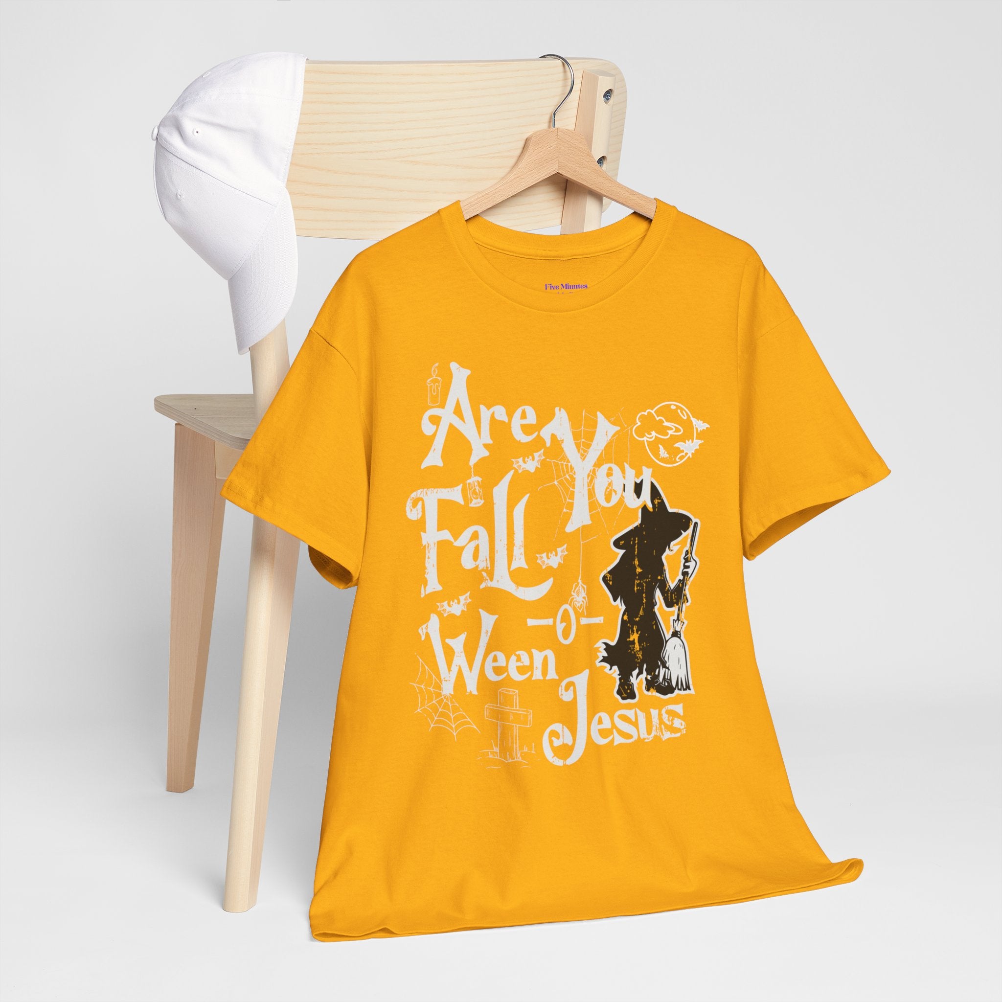 Fall-Themed Unisex Heavy Cotton Tee - Halloween, Jesus Celebration, Autumn Vibes, Casual Wear, Gift Idea