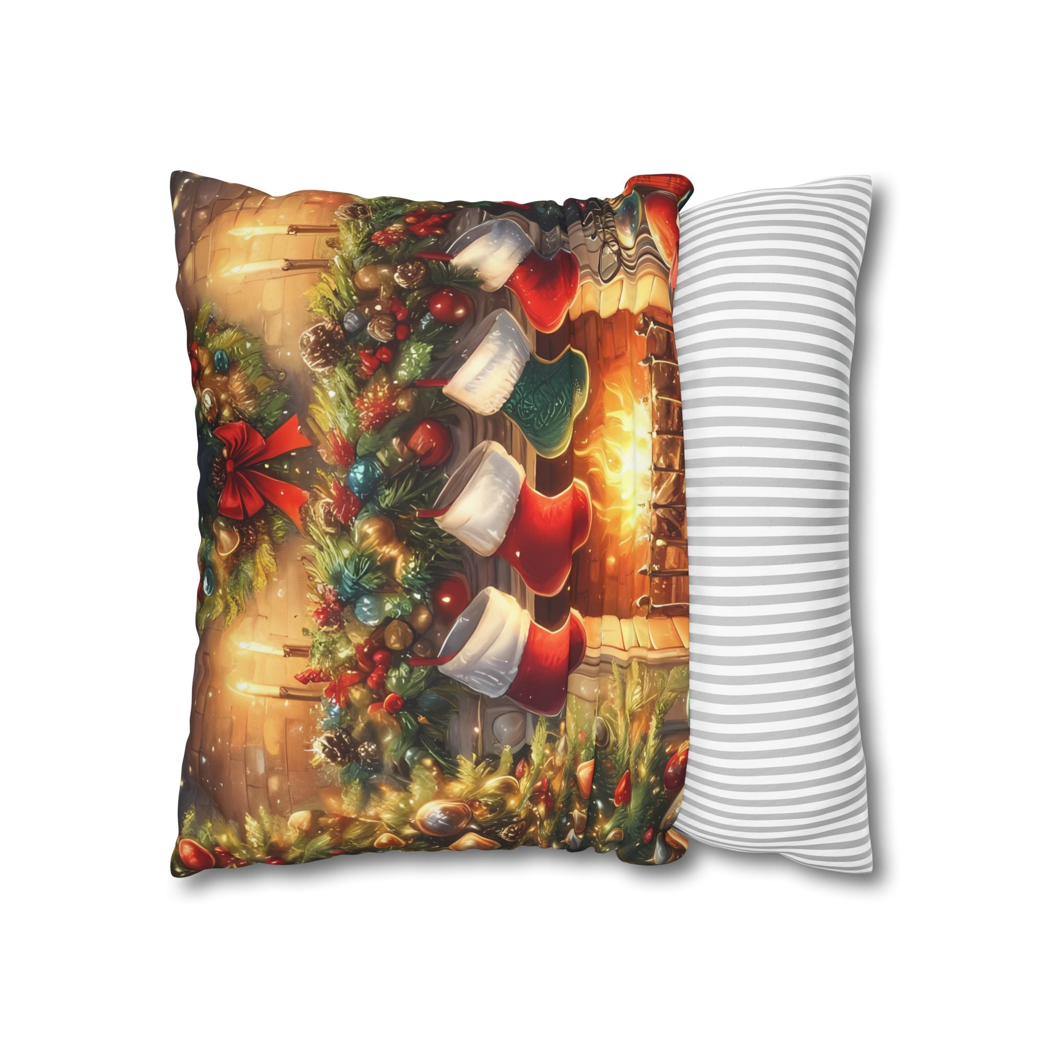 Christmas Stockings Decorative Pillow Cover, Cozy Holiday Home Decor, Festive Cushion for Winter, Gift for Friends & Family
