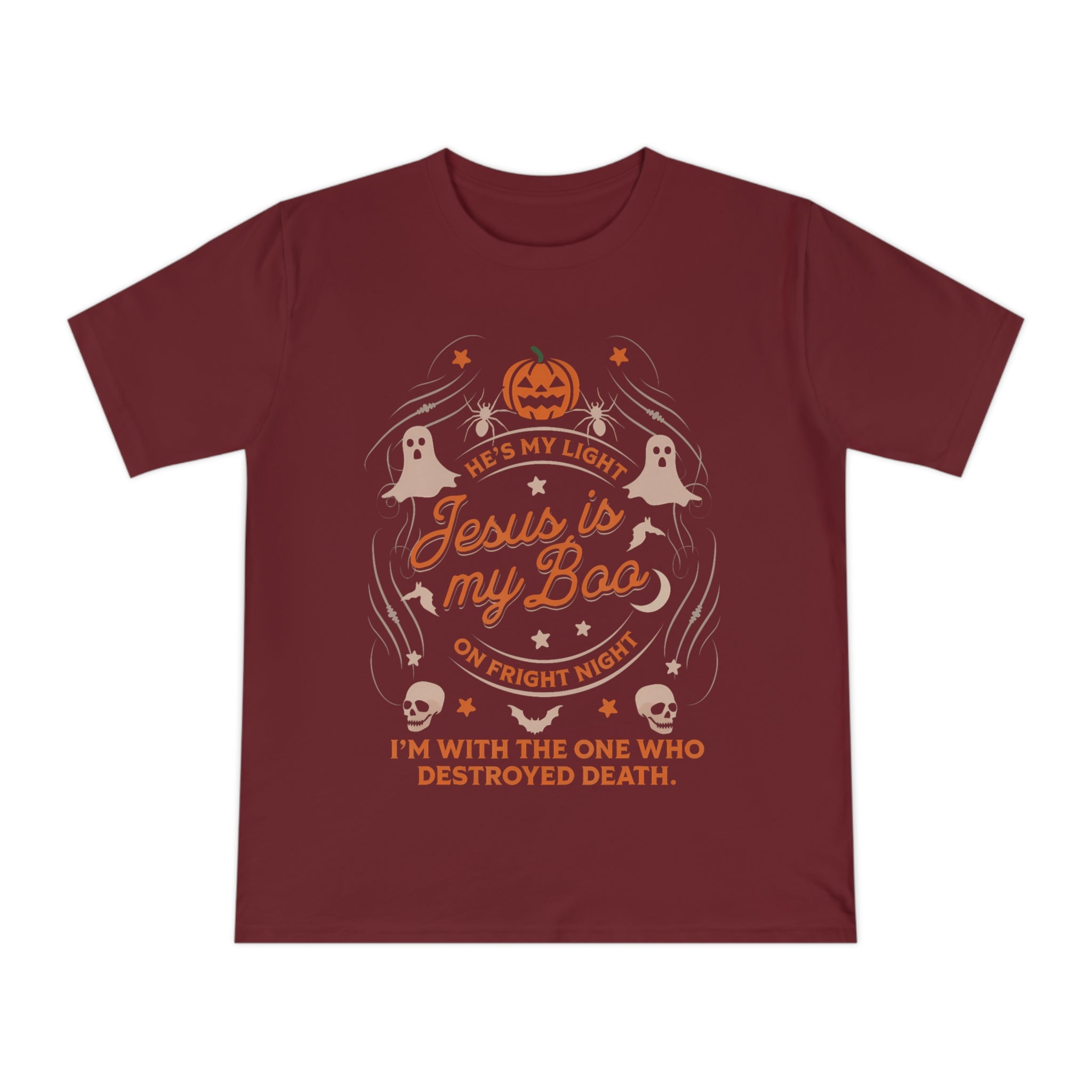 Halloween Christian T-Shirt with Fun Ghost Designs, Jesus is My Boo, Spooky Season Apparel, Faithful Holiday Shirt, Unique Gift for [...]