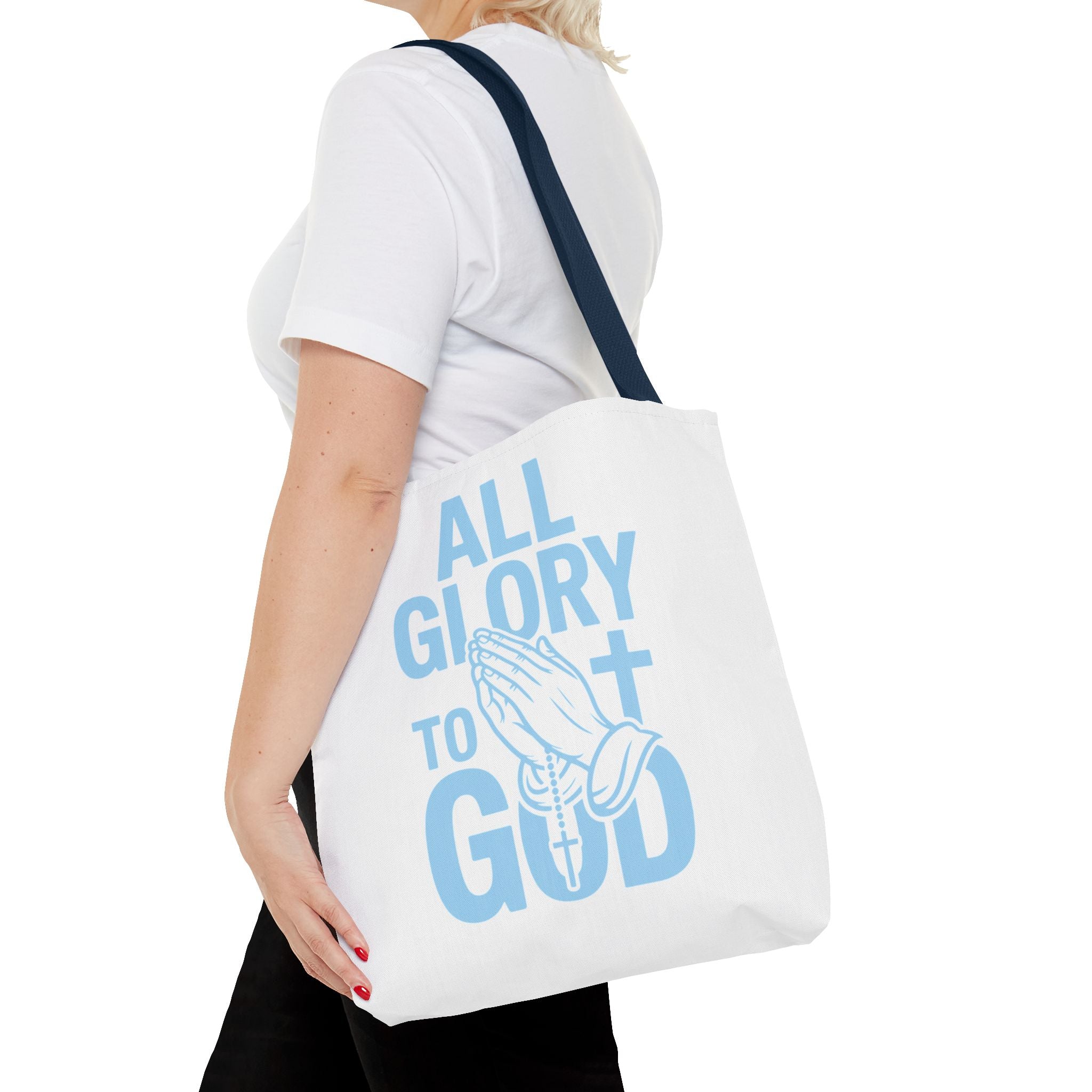 Faith-Inspired Tote Bag, All Glory to God, Christian Gift, Reusable Shopping Bag, Inspirational Tote, Church Event Carryall