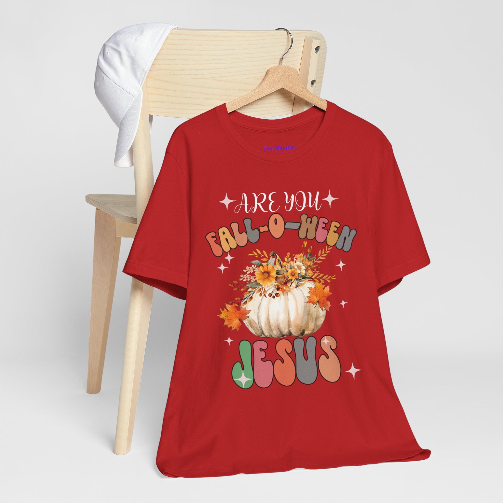 Fall-Themed Jesus Tee, Unisex Jersey T-Shirt, Cozy Autumn Apparel, Thanksgiving Gift, Fall Celebration Shirt, Christian Fashion