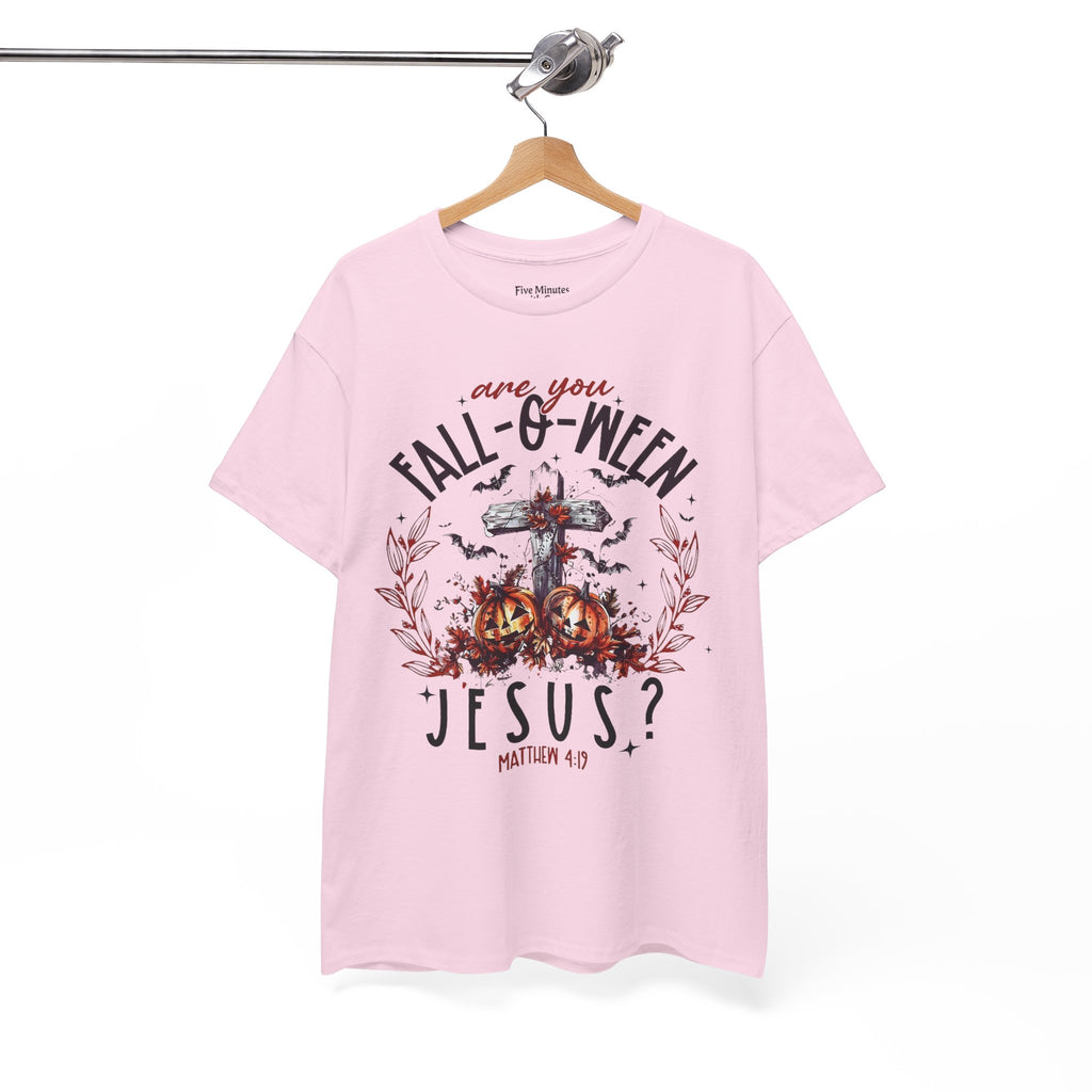 Fall-O-Ween Jesus Unisex Heavy Cotton Tee, Halloween Shirt, Christian T-Shirt, Autumn Apparel, Gift for Him/Her