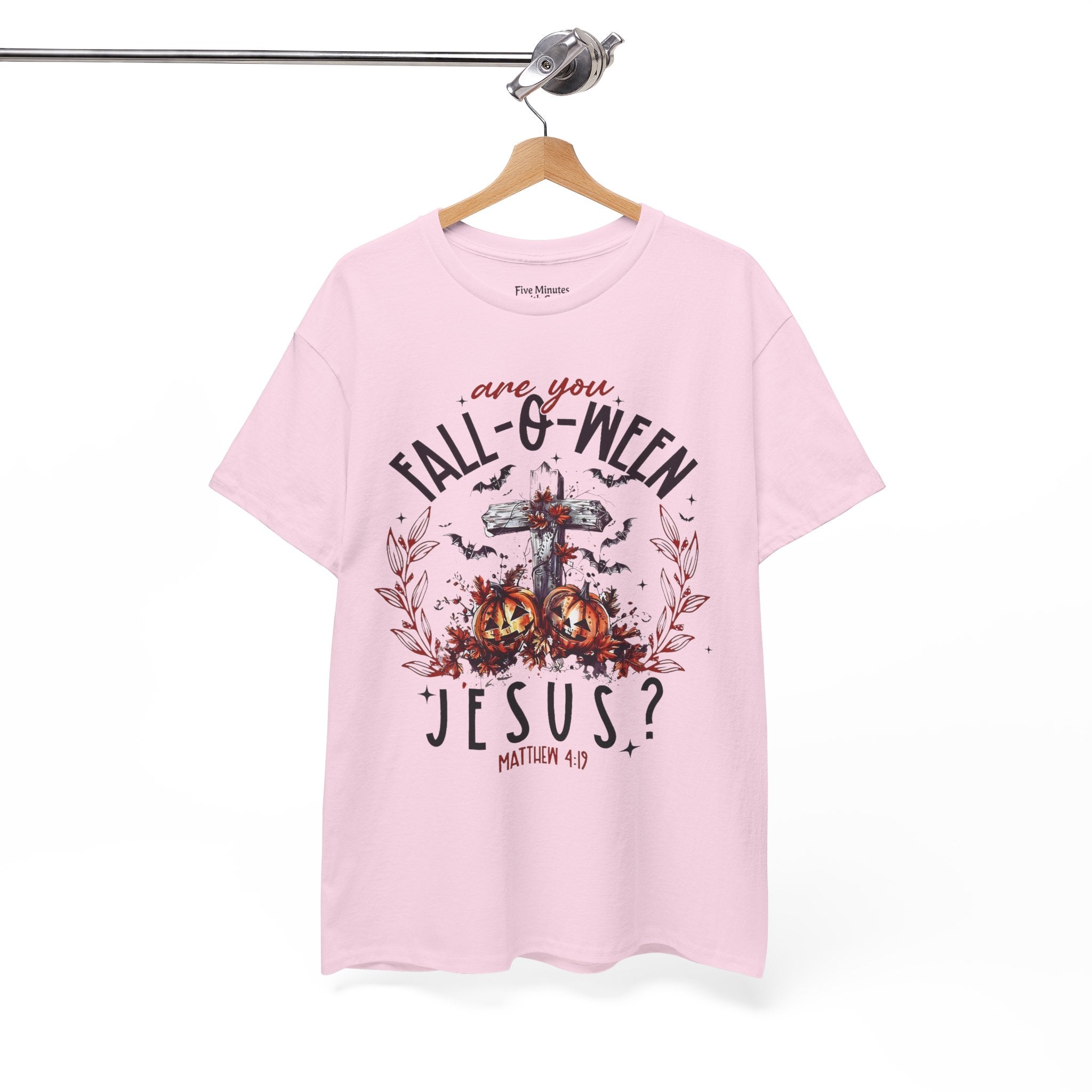 Fall-O-Ween Jesus Unisex Heavy Cotton Tee, Halloween Shirt, Christian T-Shirt, Autumn Apparel, Gift for Him/Her