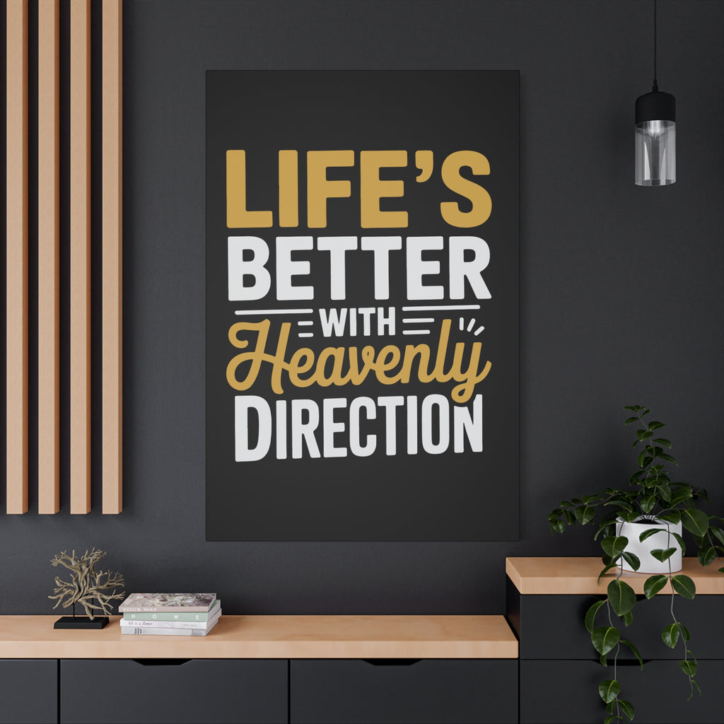 Heavenly Direction Canvas Wall Art, Inspirational Home Decor, Motivational Gift, Modern Wall Hanging, Perfect for Any Room