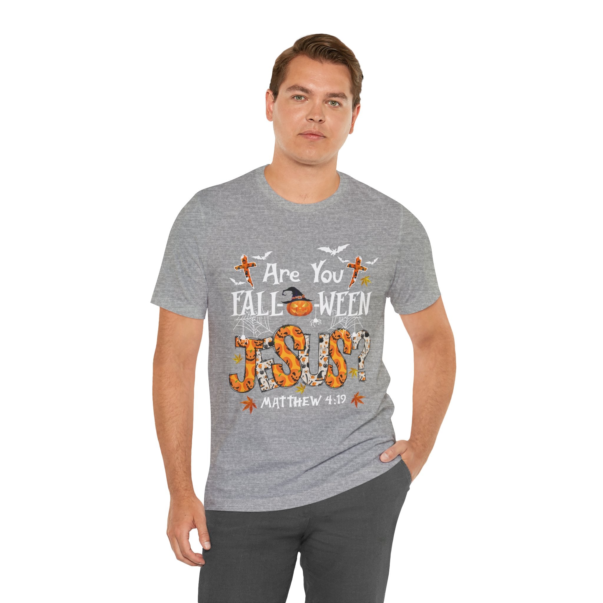 Jesus? Unisex Short Sleeve Tee | Fall Inspired T-Shirt, Autumn Apparel, Halloween Gift, Cozy Casual Wear, Everyday Style