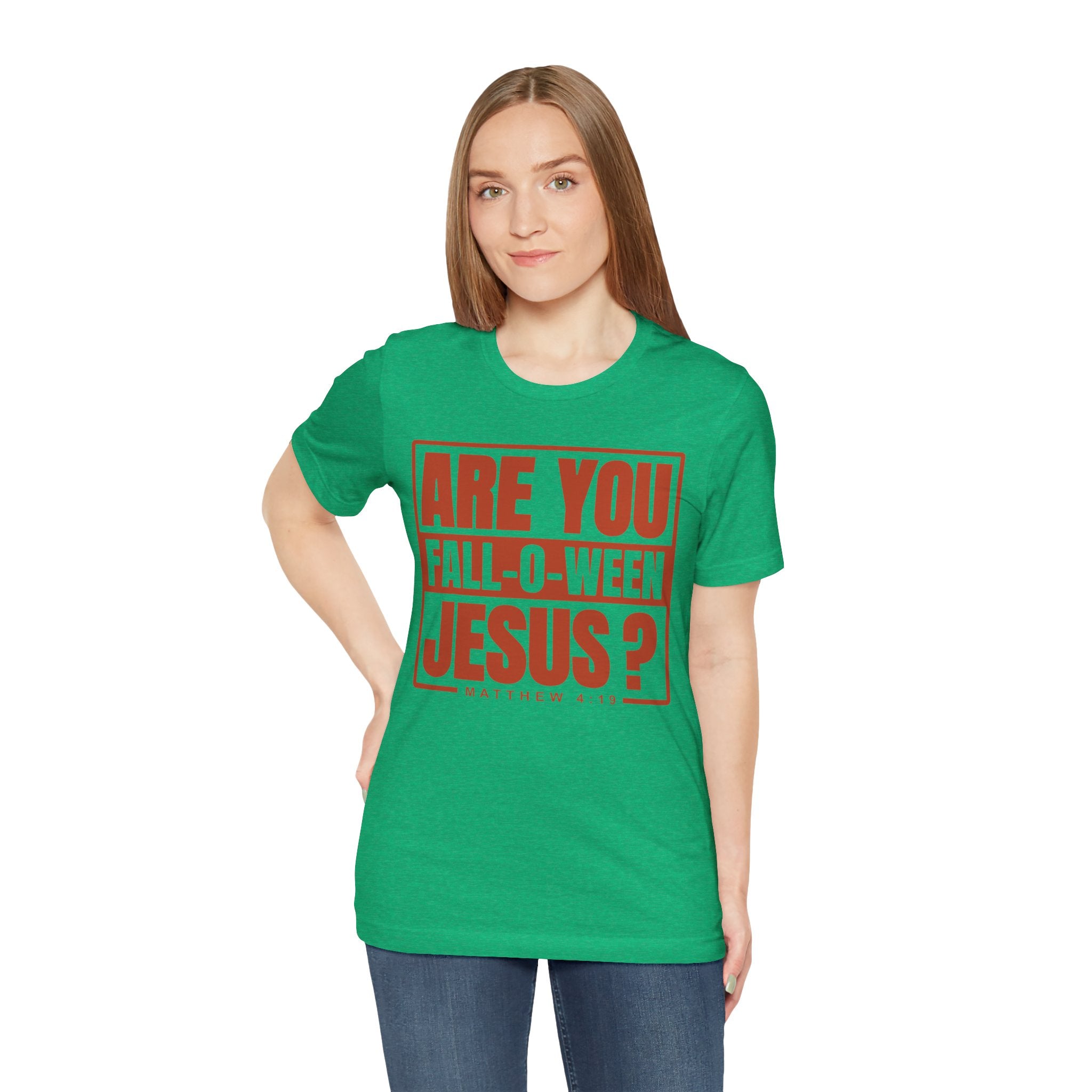 Fall-O-Ween Jesus Tee, Unisex Christian T-shirt, Faith-Based Apparel, Halloween Gospel Shirt, Religious Casual Wear