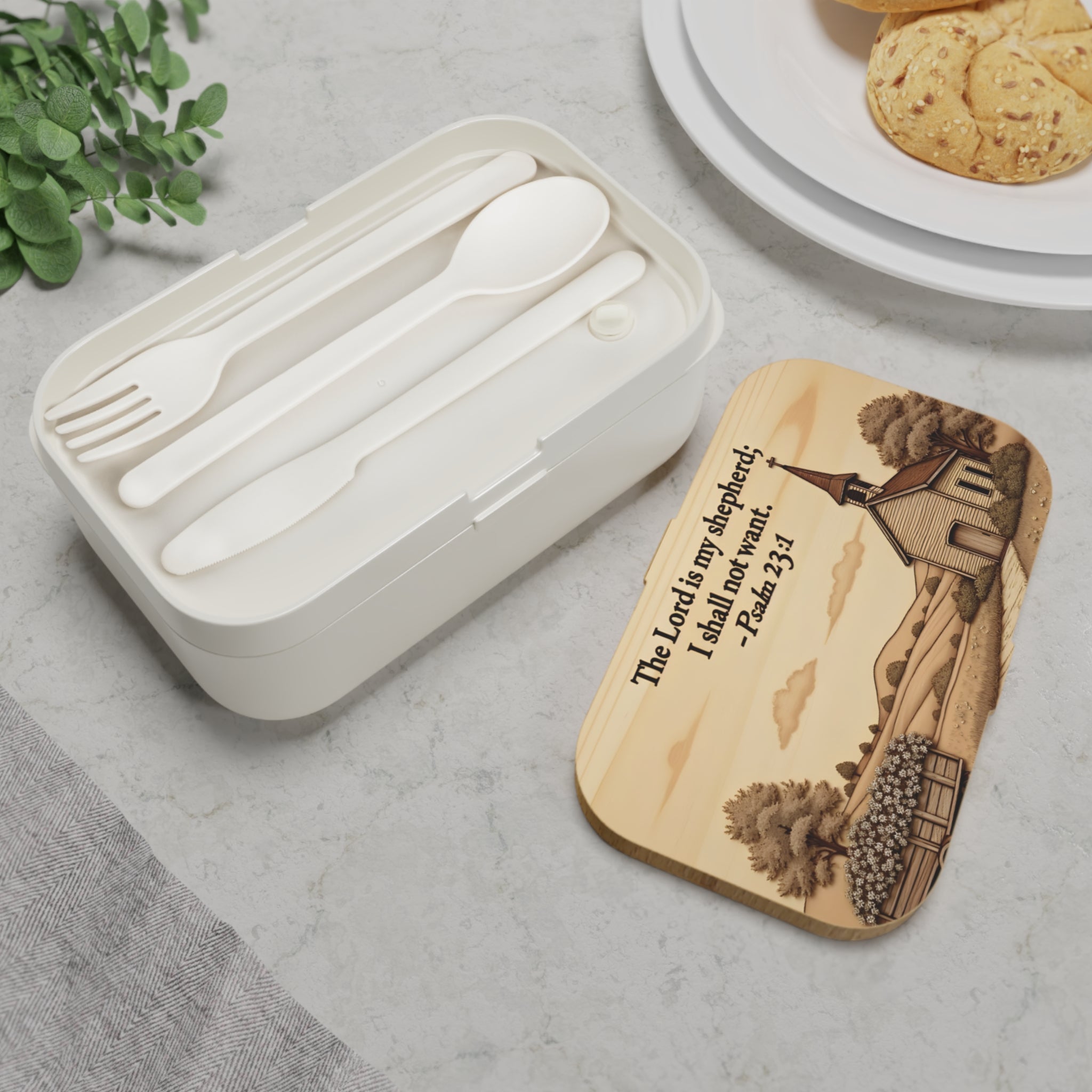 Inspirational Bento Lunch Box – Bible Verse Container, Lunch Organizer, Faith-Based Gifts, Back to School Supplies, Motivational Meal Prep