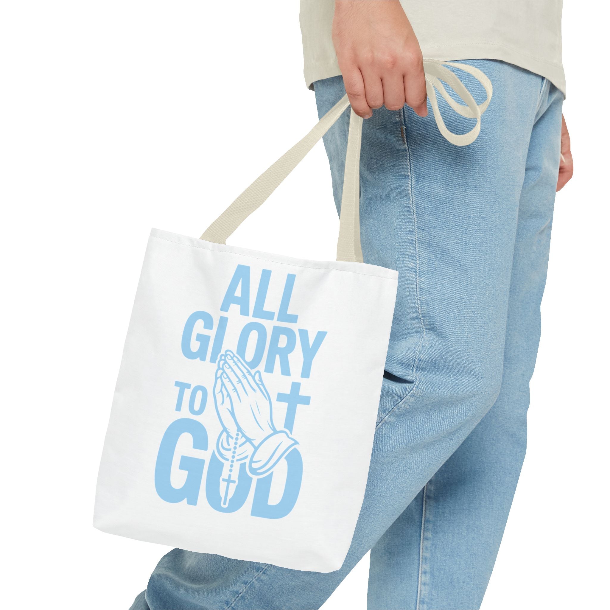 Faith-Inspired Tote Bag, All Glory to God, Christian Gift, Reusable Shopping Bag, Inspirational Tote, Church Event Carryall