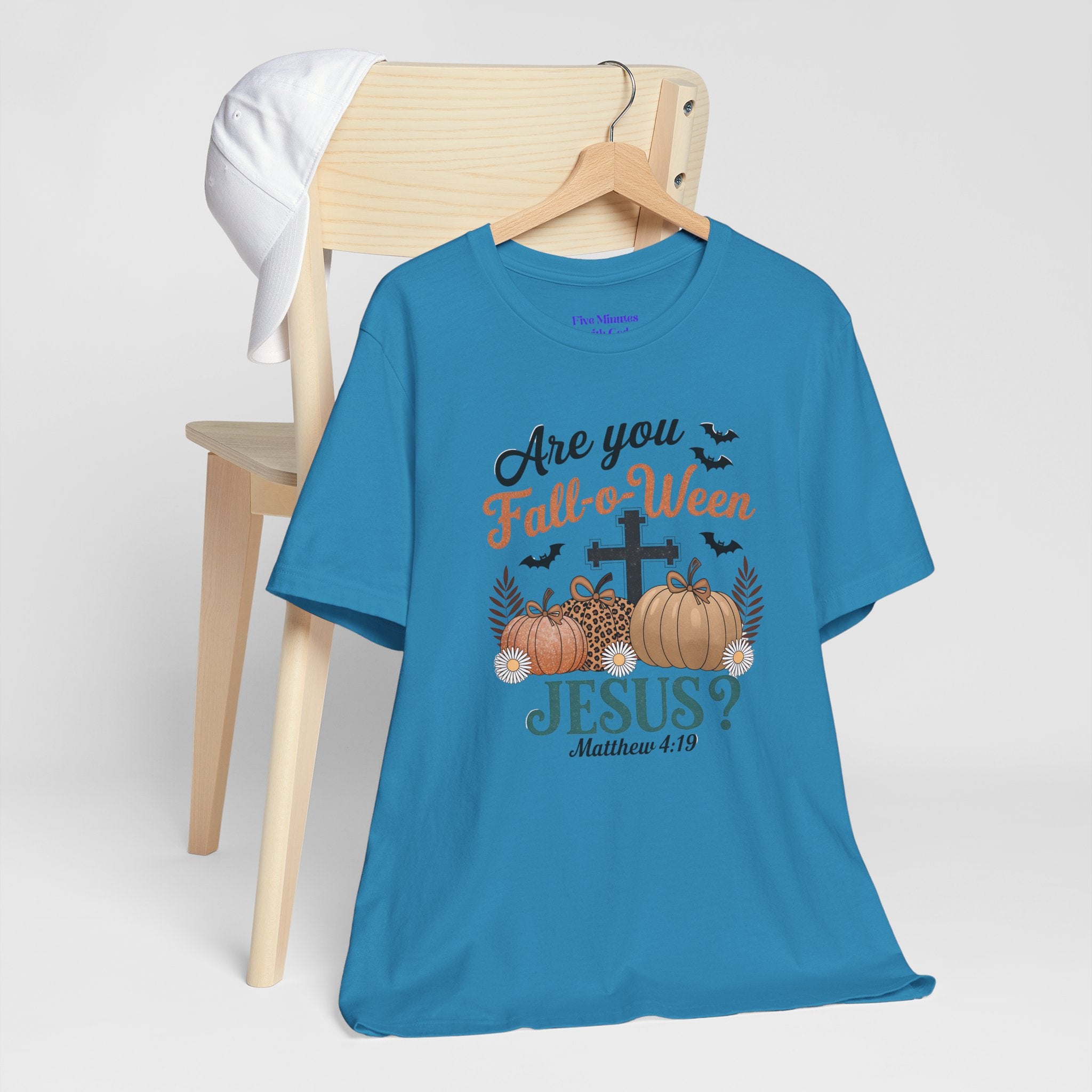 Fall-themed Christian Tee, Are You Fall-o-Ween Jesus?, Unisex Halloween Shirt, Autumn Faith T-Shirt, Pumpkin Design Top