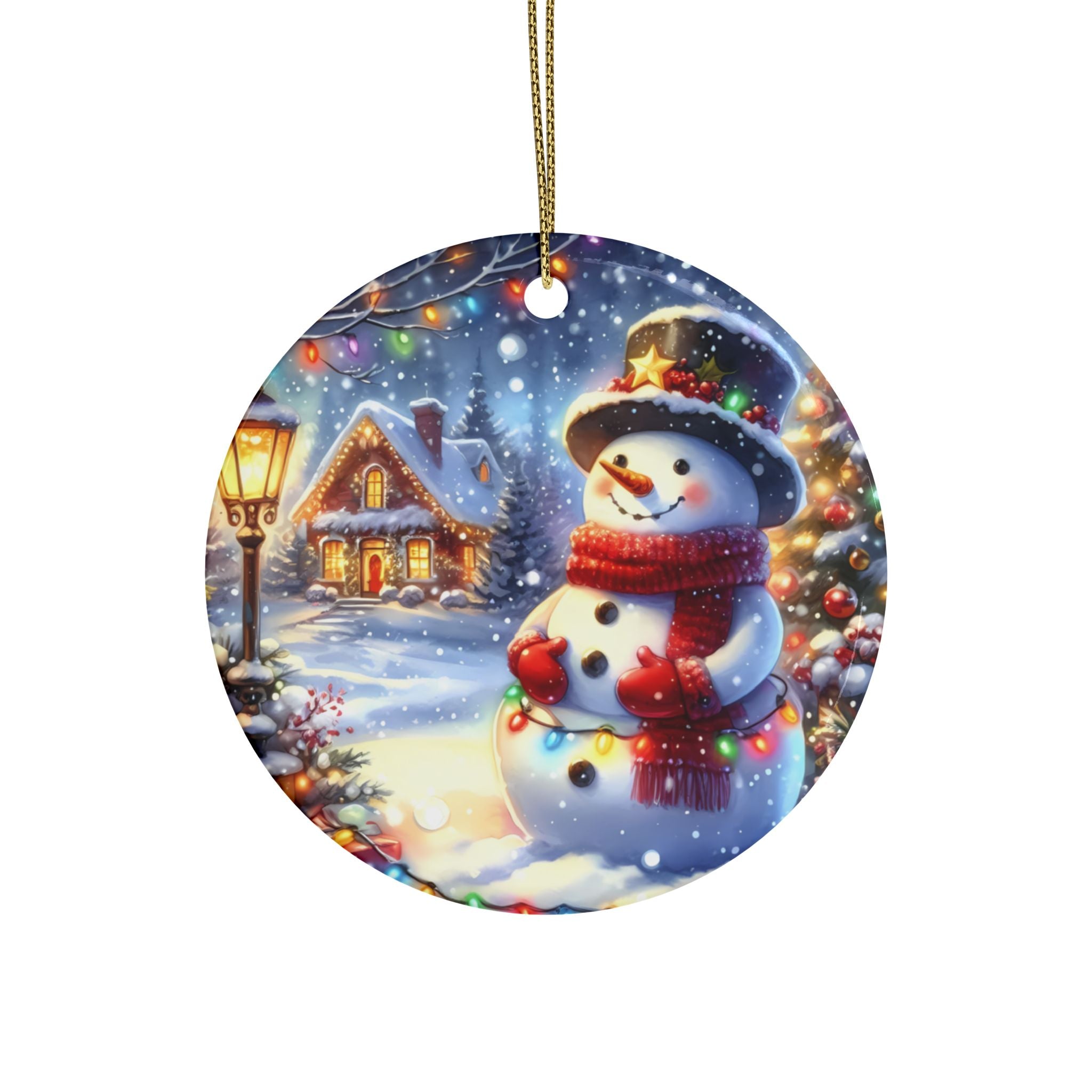 Snowman Star Ceramic Ornaments – Holiday Decor, Christmas Tree Decorations, Winter Wonderland, Gift Tags, Keepsake