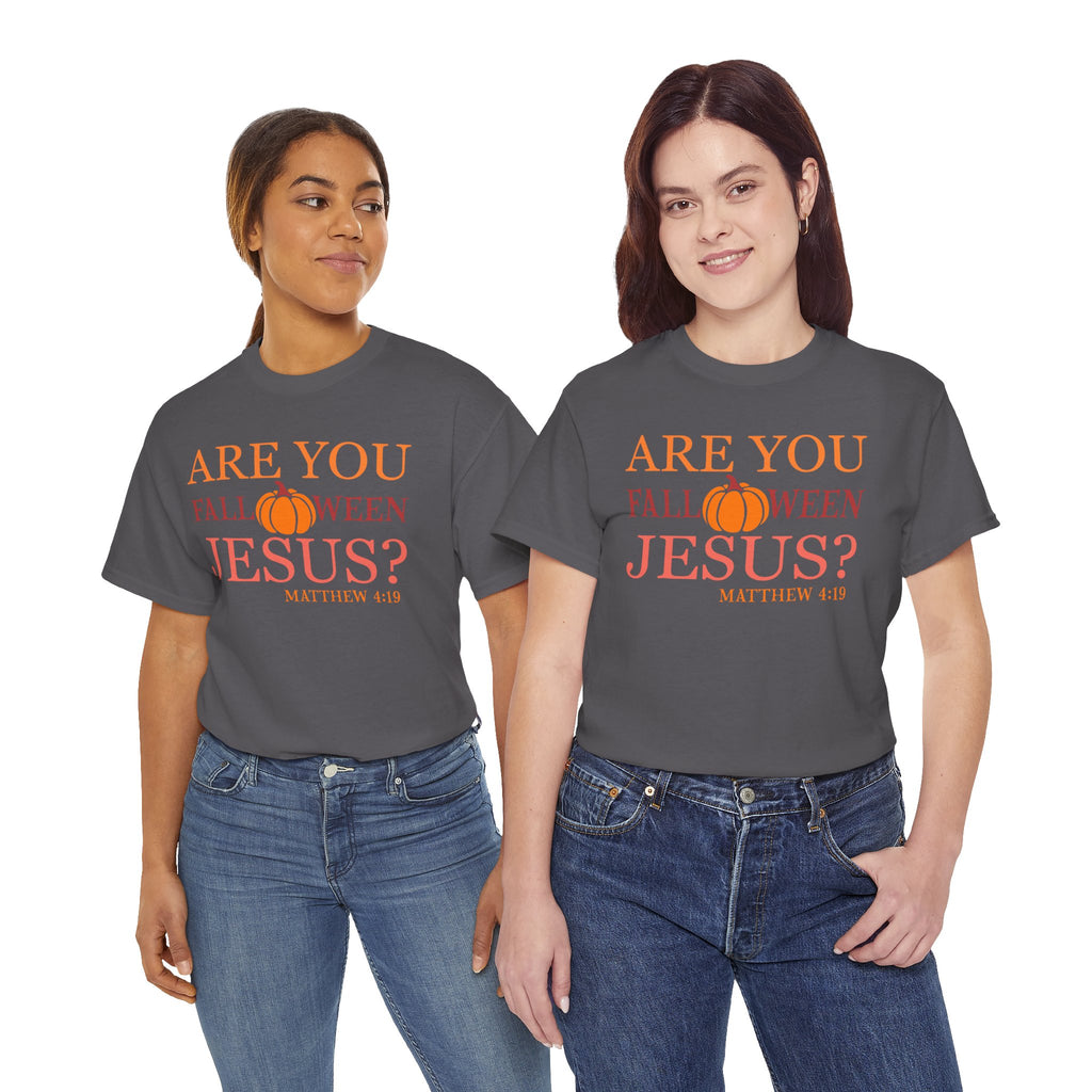 Unisex Heavy Cotton Tee - Are You Halloween Jesus? Festival Shirt, Funny Christian Tee, Fall Apparel, Halloween Party Outfit, Holiday Gift