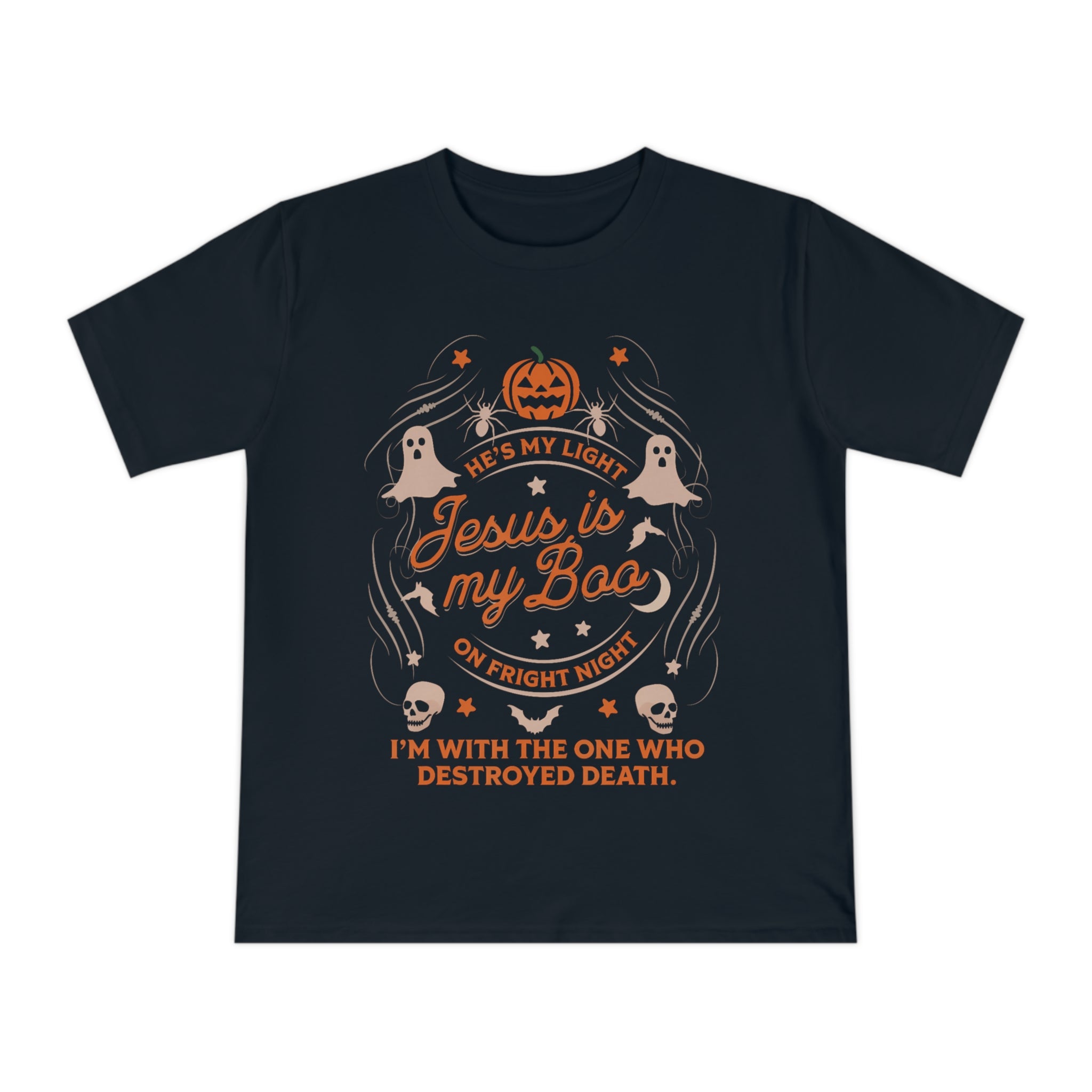 Halloween Christian T-Shirt with Fun Ghost Designs, Jesus is My Boo, Spooky Season Apparel, Faithful Holiday Shirt, Unique Gift for [...]