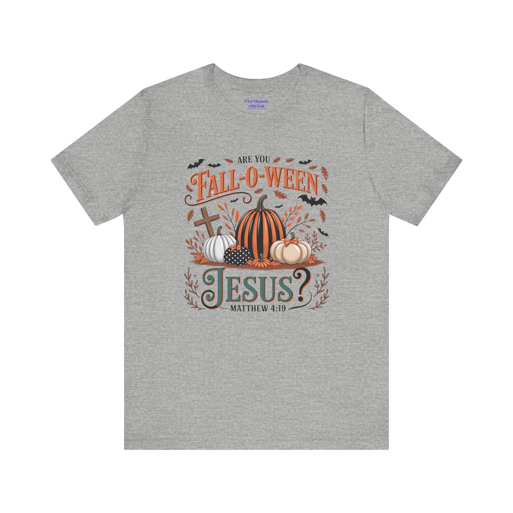 Fall-O-Ween Jesus Tee, Funny Fall T-Shirt, Unisex Pumpkin Shirt, Halloween Christian Top, Autumn Graphic Tee, Religious Casual Wear