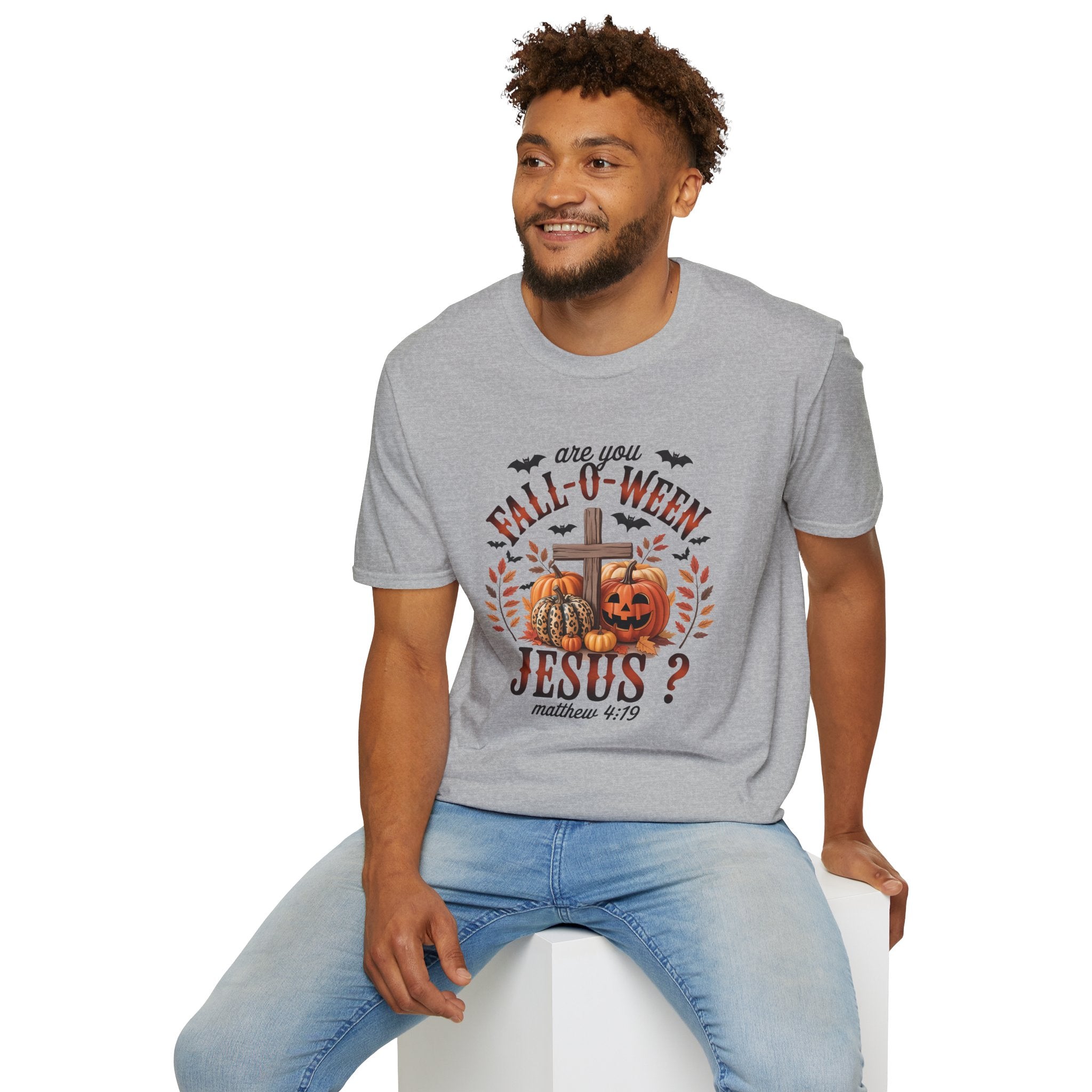 Fall-O-Ween Jesus Unisex T-Shirt, Halloween Tee, Christian Apparel, Fall Shirt, Pumpkin T-Shirt, Autumn Clothing