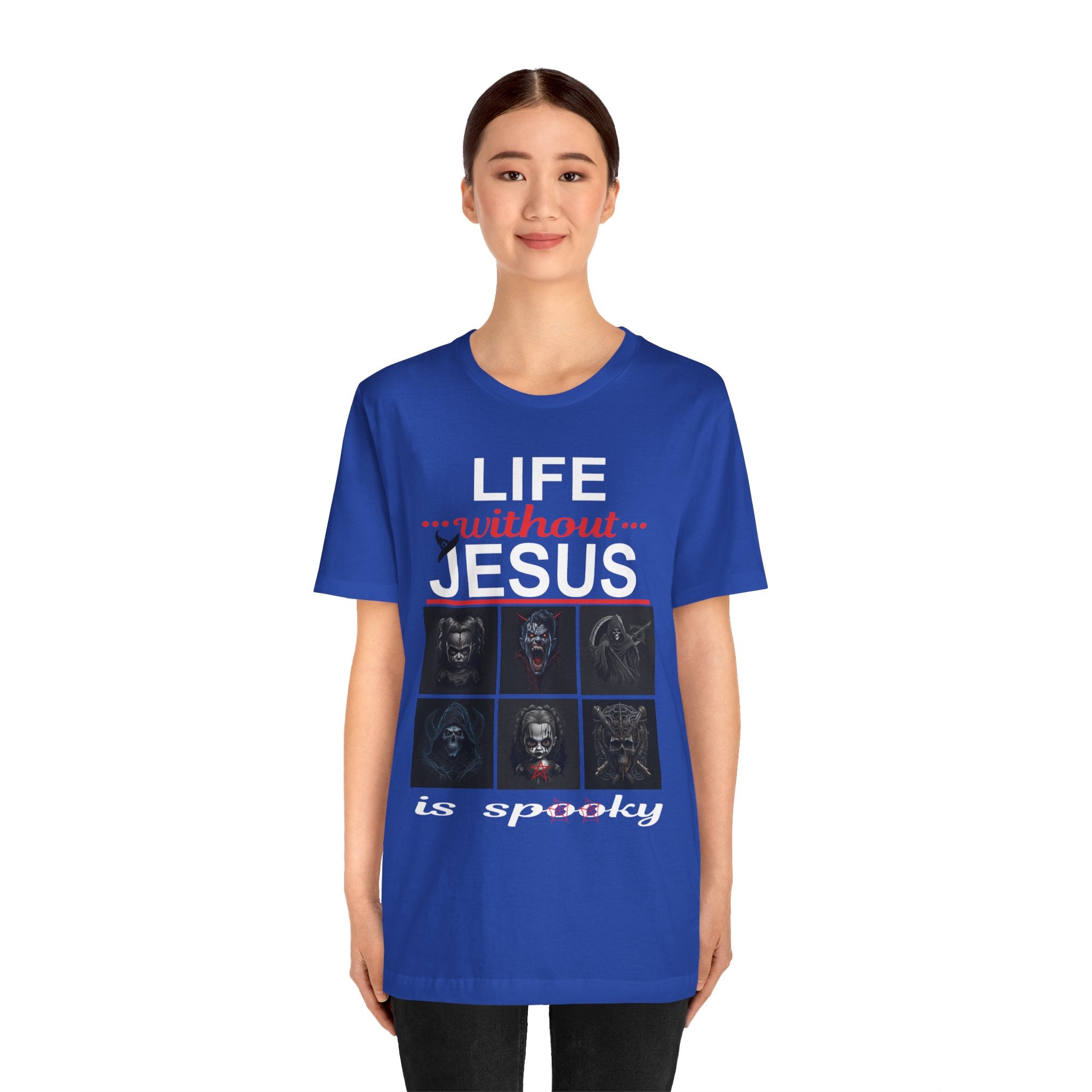 Funny Christian Tee - 'Life Without Jesus is Spooky' Unisex Jersey Short Sleeve T-Shirt, Faith Apparel, Religious Gift, Halloween Tee, [...]