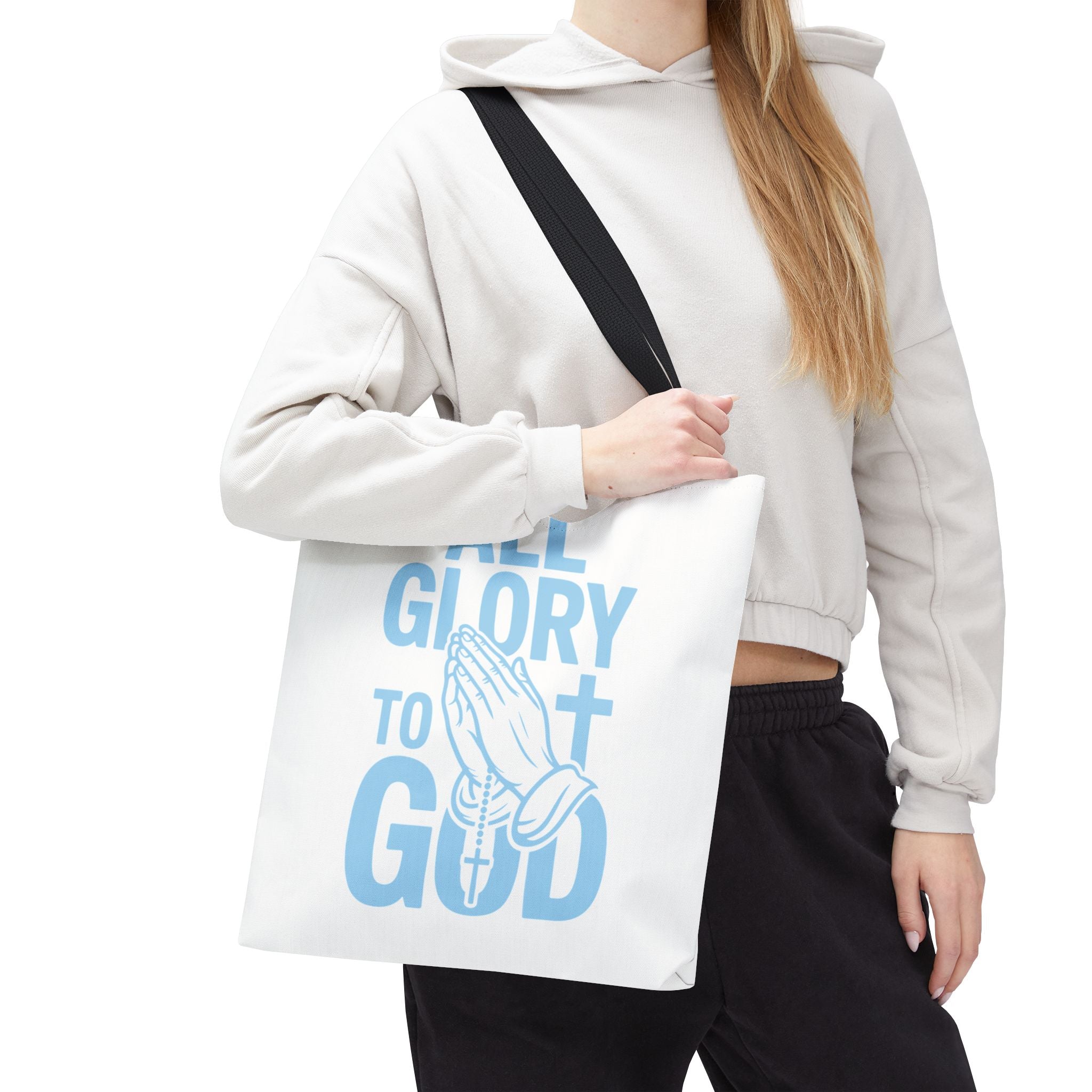 Faith-Inspired Tote Bag, All Glory to God, Christian Gift, Reusable Shopping Bag, Inspirational Tote, Church Event Carryall