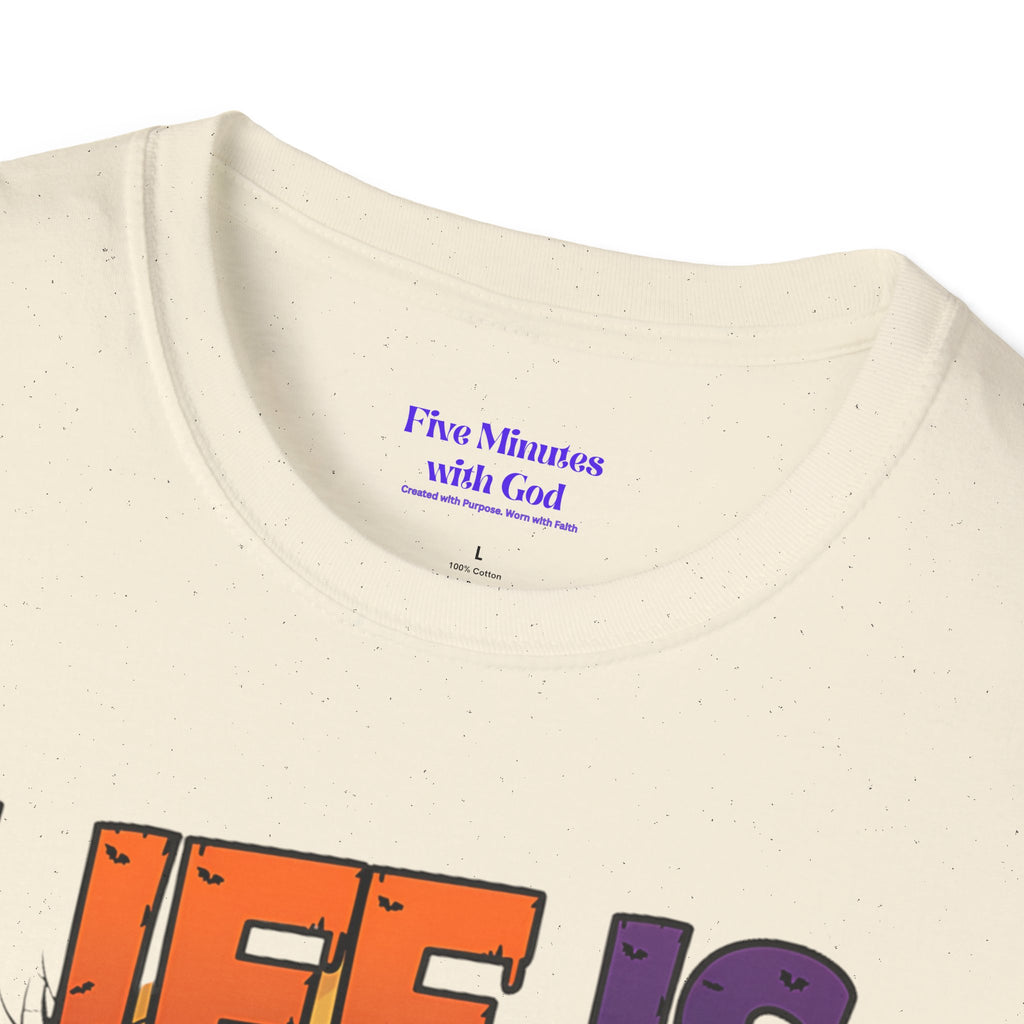Unisex Softstyle Graphic Tee - Life is Scary Without Jesus, Faith Shirt, Christian T-Shirt, Inspirational Gift, Religious Apparel, [...]