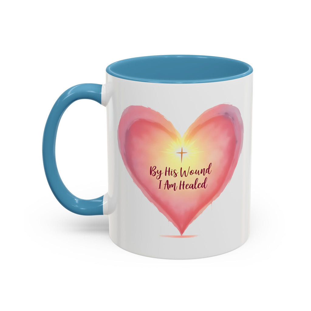 God Heals My Broken Heart Mug, Inspirational Coffee Cup, Heart Design Gift, Christian Faith Mug, Encouragement & Support Beverage