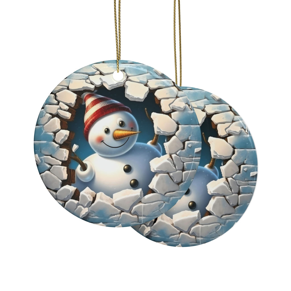 Heart-Shaped Snowman Ceramic Ornaments | Winter Decorations, Christmas Gifts, Holiday Decor, Keepsake Ornaments, Festive Home Accents
