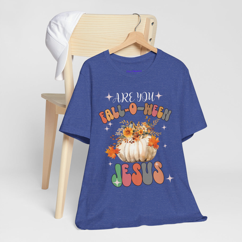 Fall-Themed Jesus Tee, Unisex Jersey T-Shirt, Cozy Autumn Apparel, Thanksgiving Gift, Fall Celebration Shirt, Christian Fashion