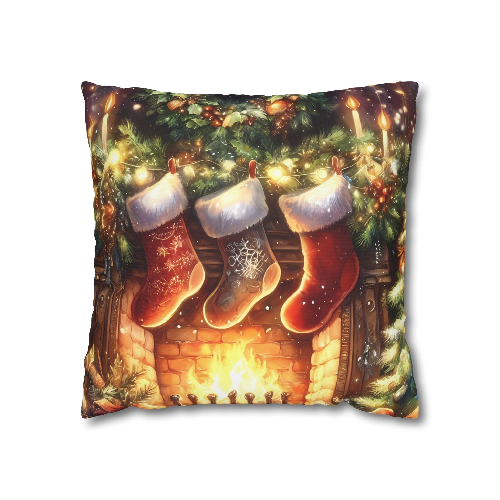 Christmas Stockings Decorative Pillow Cover, Cozy Holiday Home Decor, Festive Cushion for Winter, Gift for Friends & Family