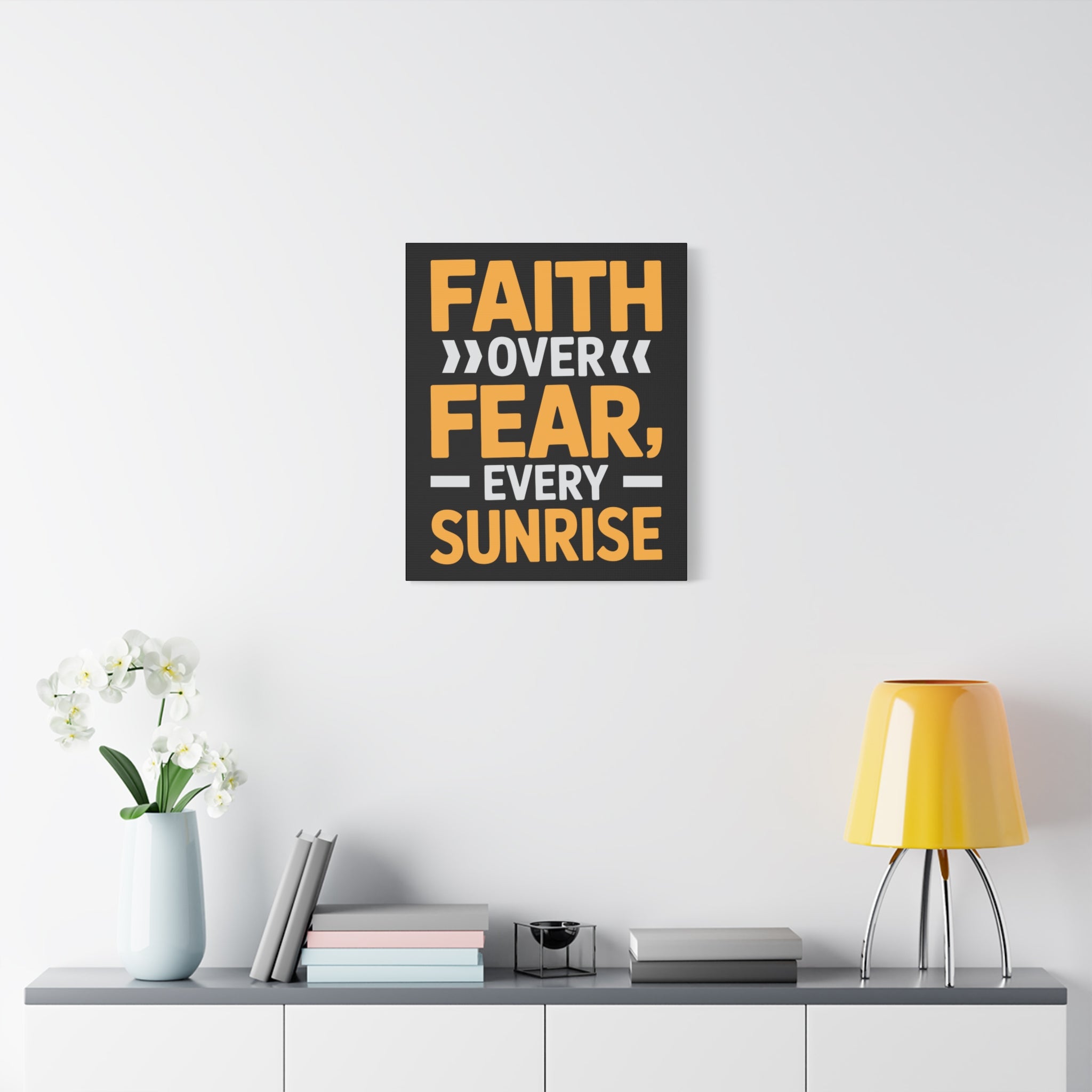 Inspirational Wall Art, Motivation Decor, Faith over Fear Canvas, Uplifting Home Decoration, Perfect Gift for New Beginnings