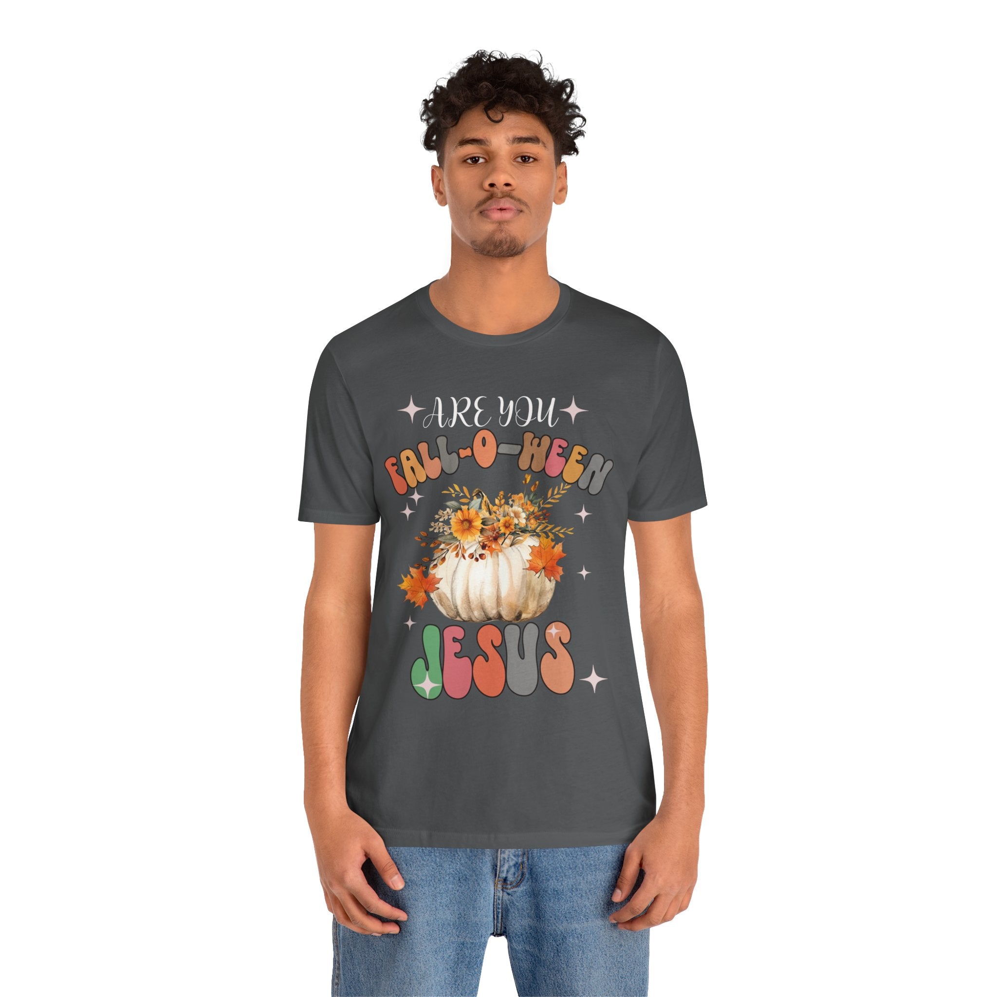 Fall-Themed Jesus Tee, Unisex Jersey T-Shirt, Cozy Autumn Apparel, Thanksgiving Gift, Fall Celebration Shirt, Christian Fashion