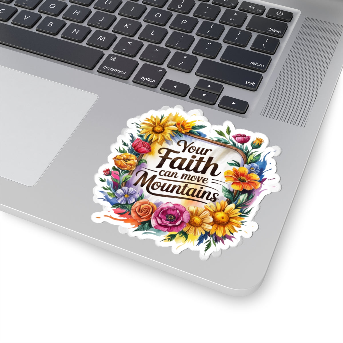 Inspirational Floral Kiss-Cut Stickers | Faith Decor, Bible Quotes, Flower Stickers, Laptop Decals, Gift Ideas