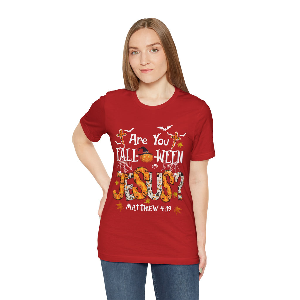Jesus? Unisex Short Sleeve Tee | Fall Inspired T-Shirt, Autumn Apparel, Halloween Gift, Cozy Casual Wear, Everyday Style