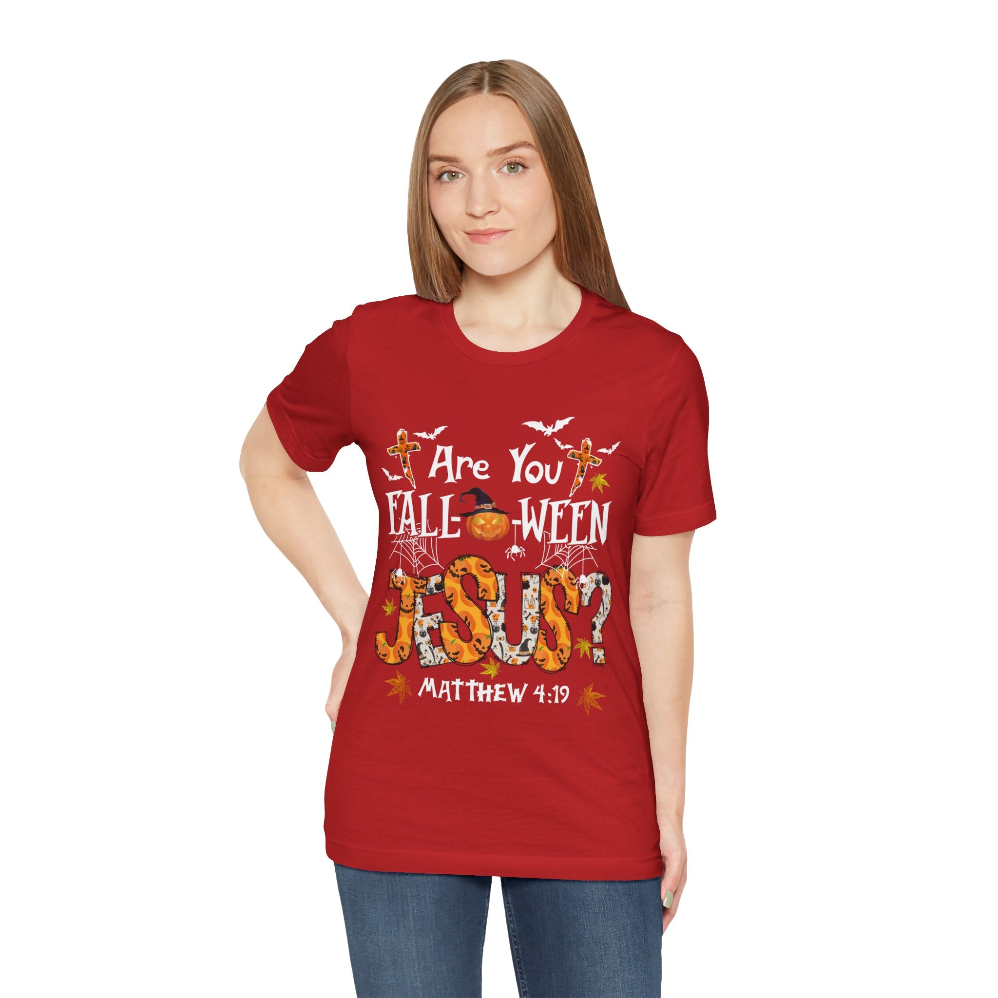 Jesus? Unisex Short Sleeve Tee | Fall Inspired T-Shirt, Autumn Apparel, Halloween Gift, Cozy Casual Wear, Everyday Style