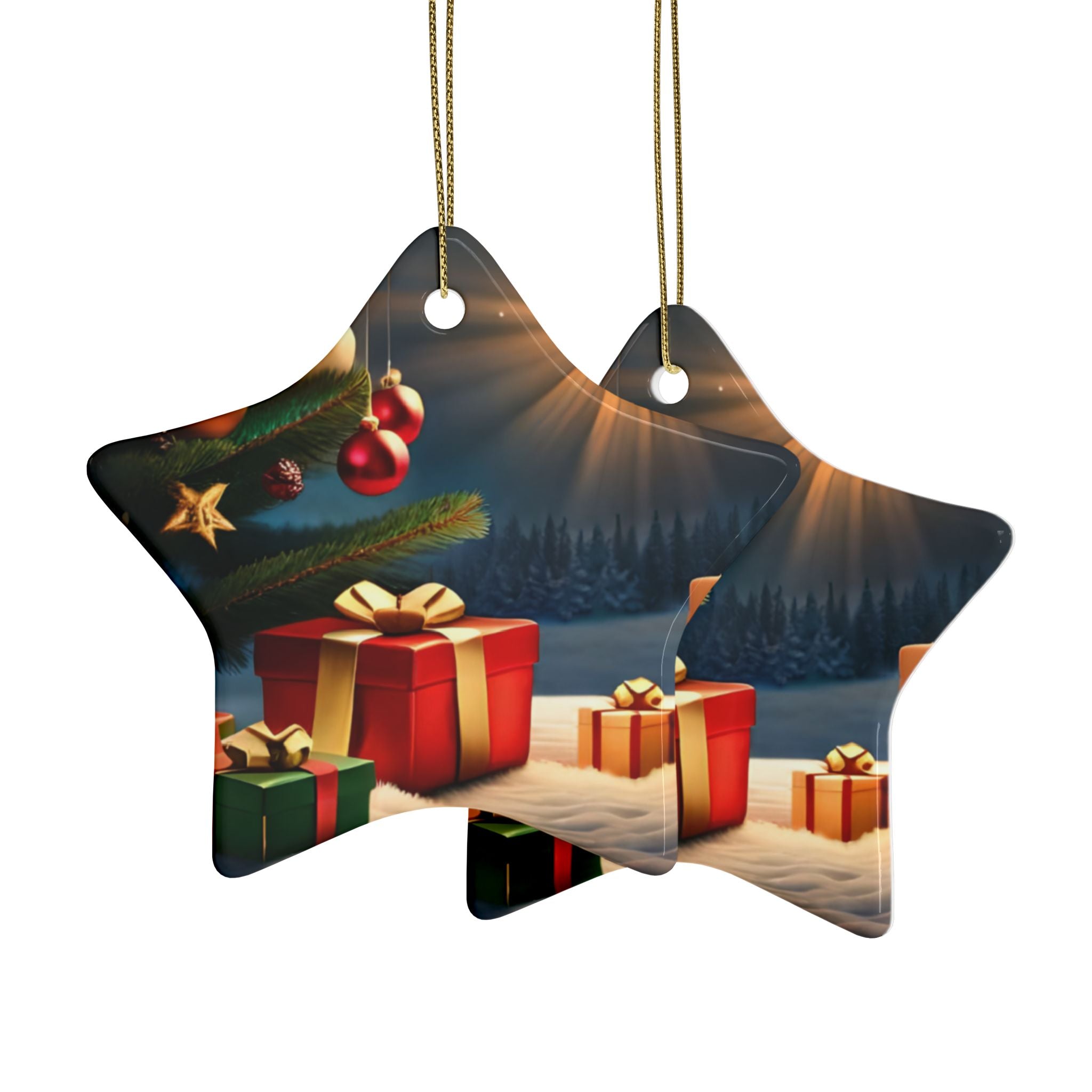 Star Ceramic Christmas Ornaments - Holiday Decor, Personalized Gifts, Tree Decorations, Festive Keepsakes, Custom Ornament Sets