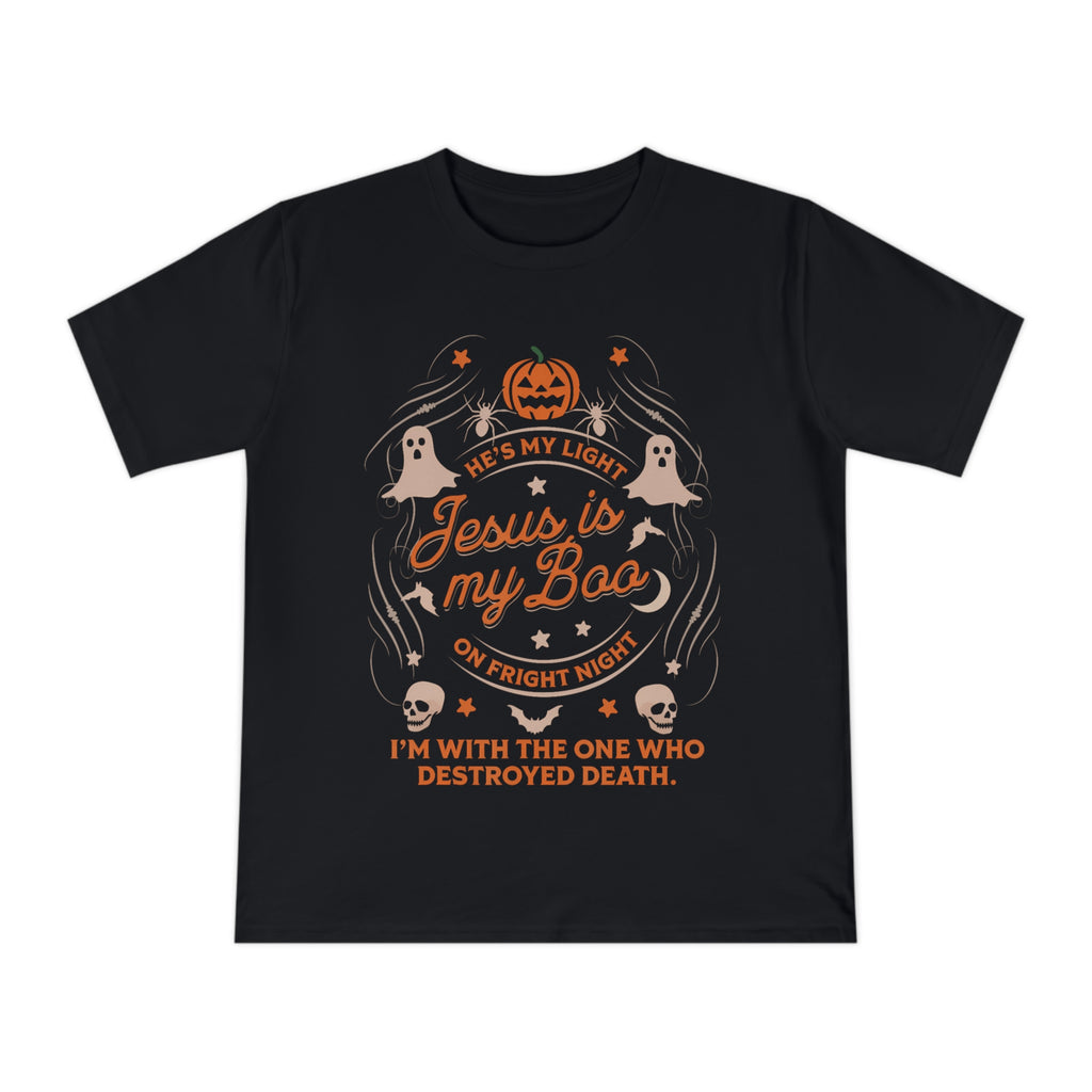 Halloween Christian T-Shirt with Fun Ghost Designs, Jesus is My Boo, Spooky Season Apparel, Faithful Holiday Shirt, Unique Gift for [...]